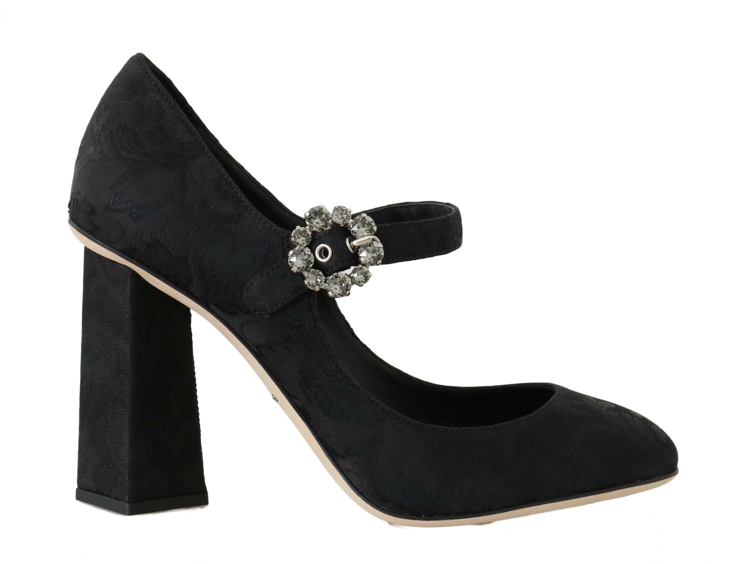 Dolce & Gabbana Black Brocade High Heels Mary Janes Shoes - DEA STILOSA MILANO