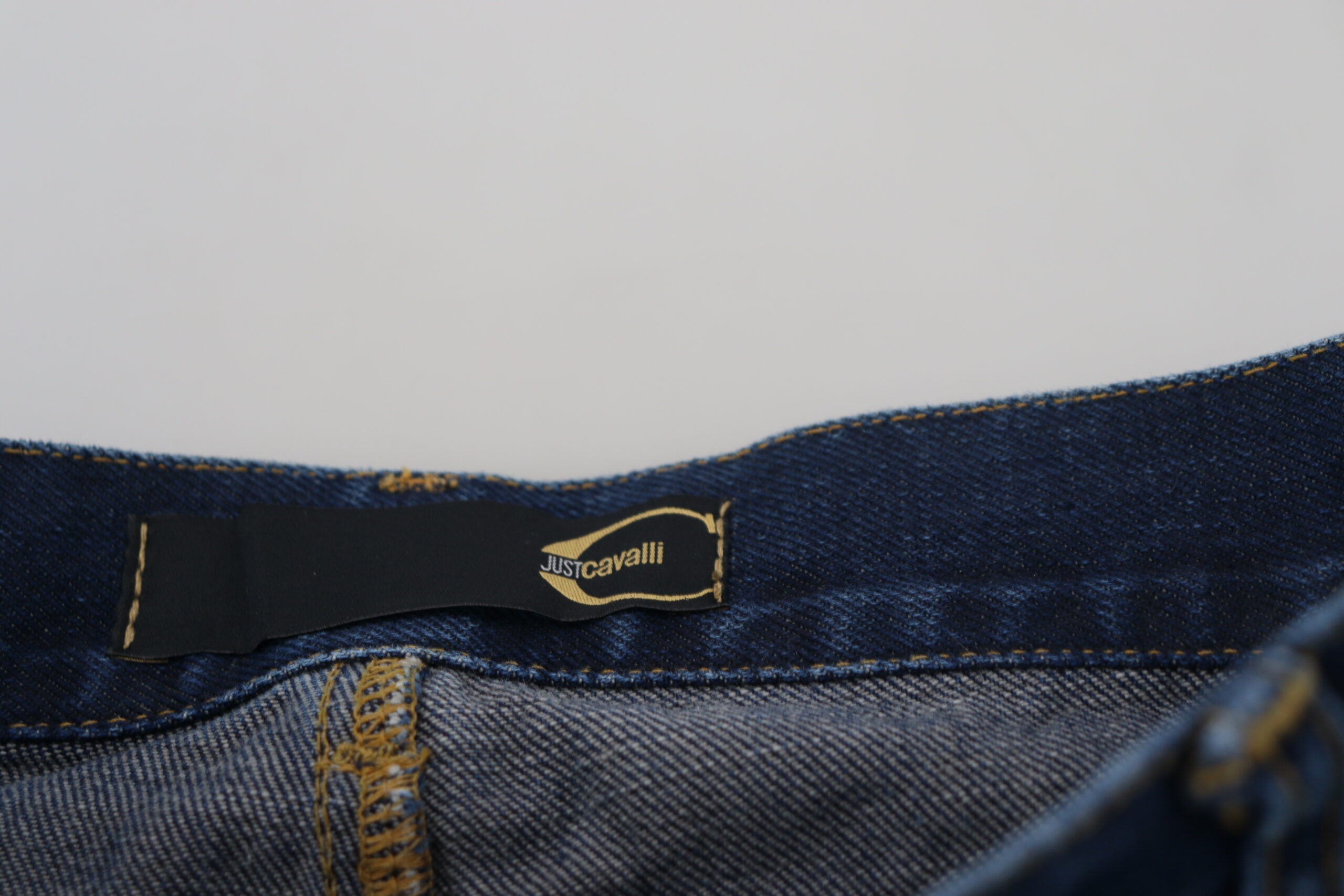 Just Cavalli Blue Low Waist Flared Leg Cotton Denim Jeans - DEA STILOSA MILANO