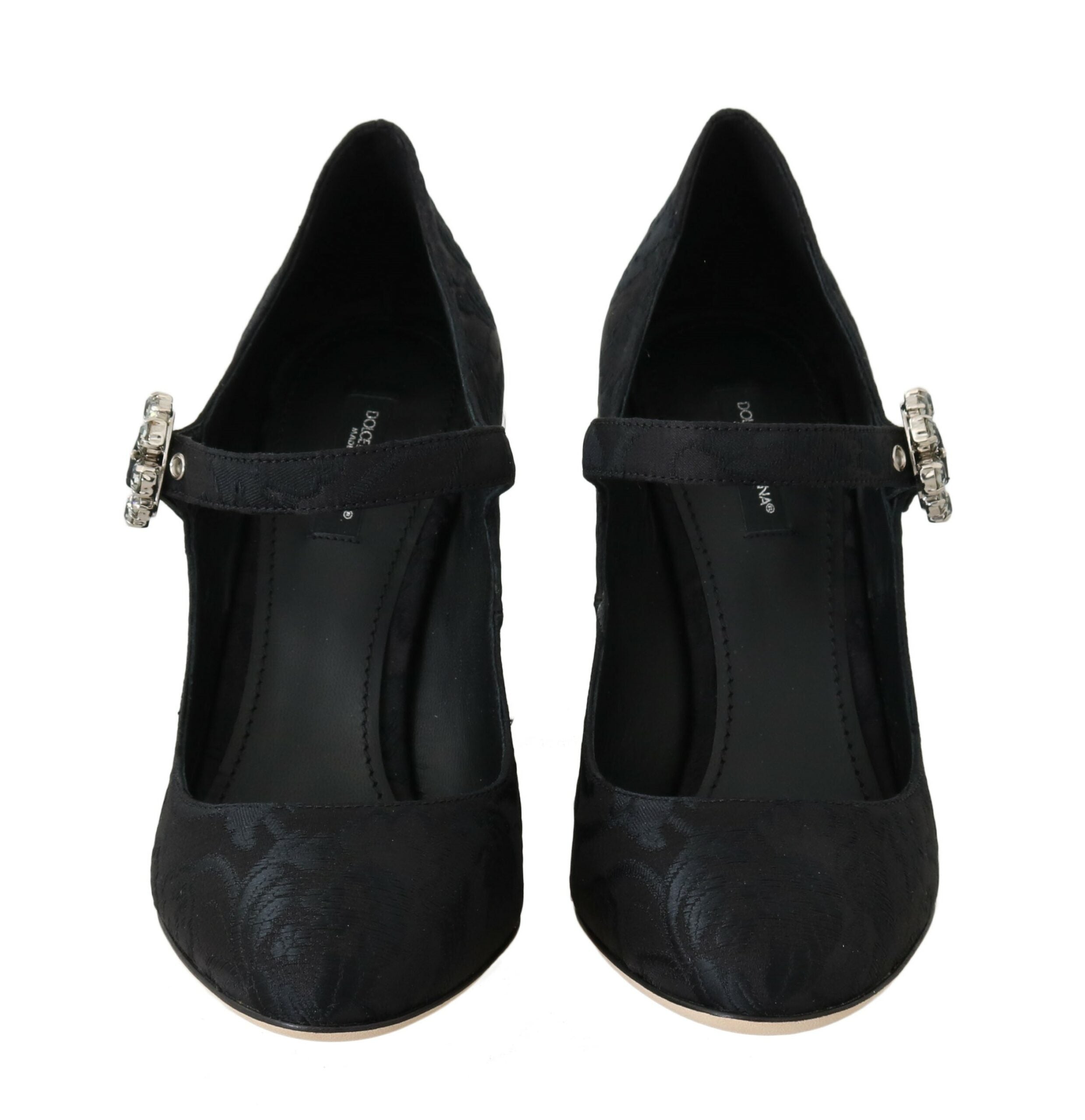 Dolce & Gabbana Black Brocade High Heels Mary Janes Shoes - DEA STILOSA MILANO
