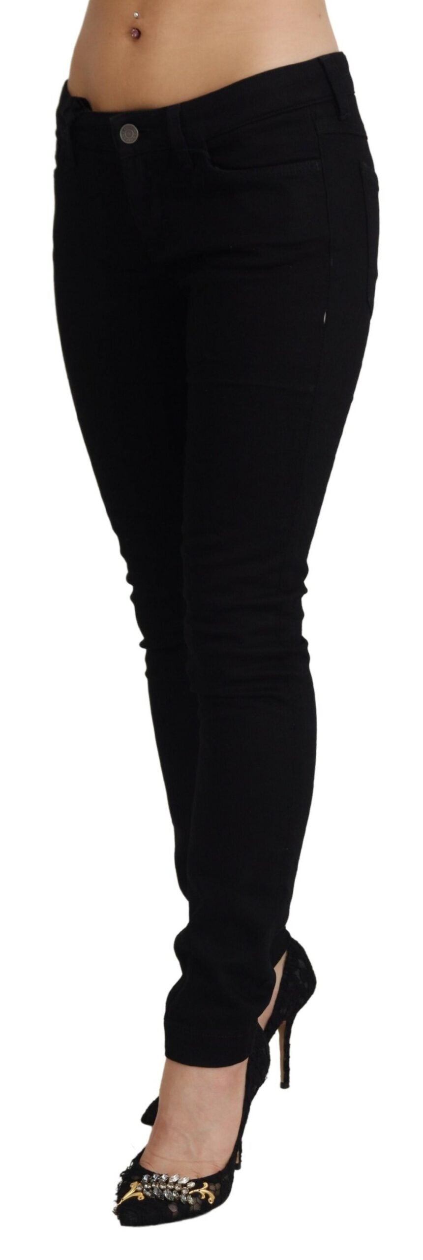 Dolce & Gabbana Black Cotton Low Waist Slim Fit Denim Jeans - DEA STILOSA MILANO
