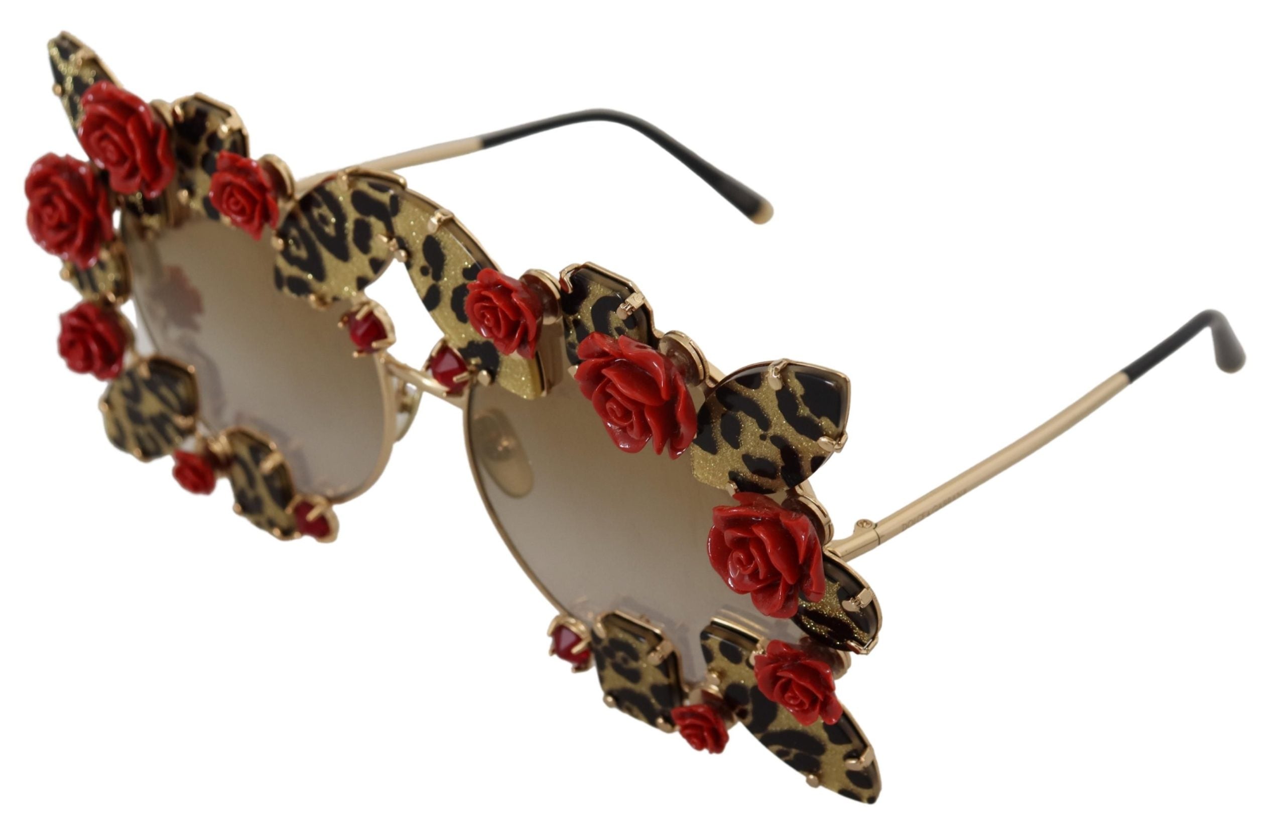 Dolce & Gabbana Gold Metal Frame Roses Embellished DG2207B Sunglasses - DEA STILOSA MILANO