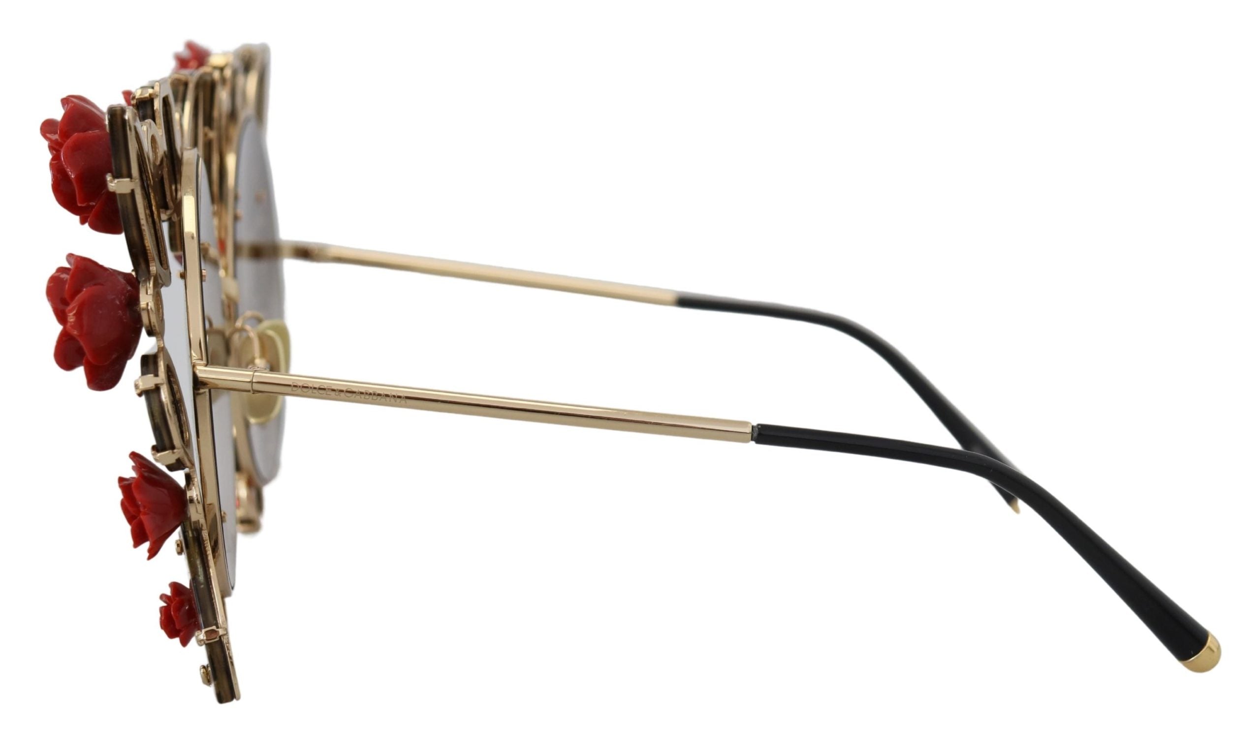 Dolce & Gabbana Gold Metal Frame Roses Embellished DG2207B Sunglasses - DEA STILOSA MILANO