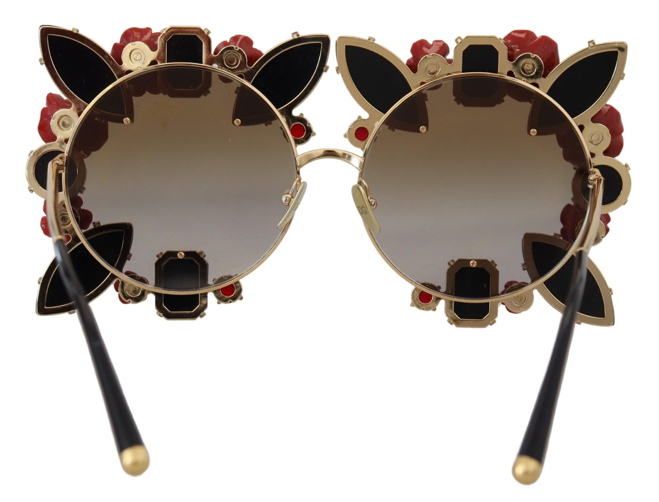 Dolce & Gabbana Gold Metal Frame Roses Embellished DG2207B Sunglasses - DEA STILOSA MILANO