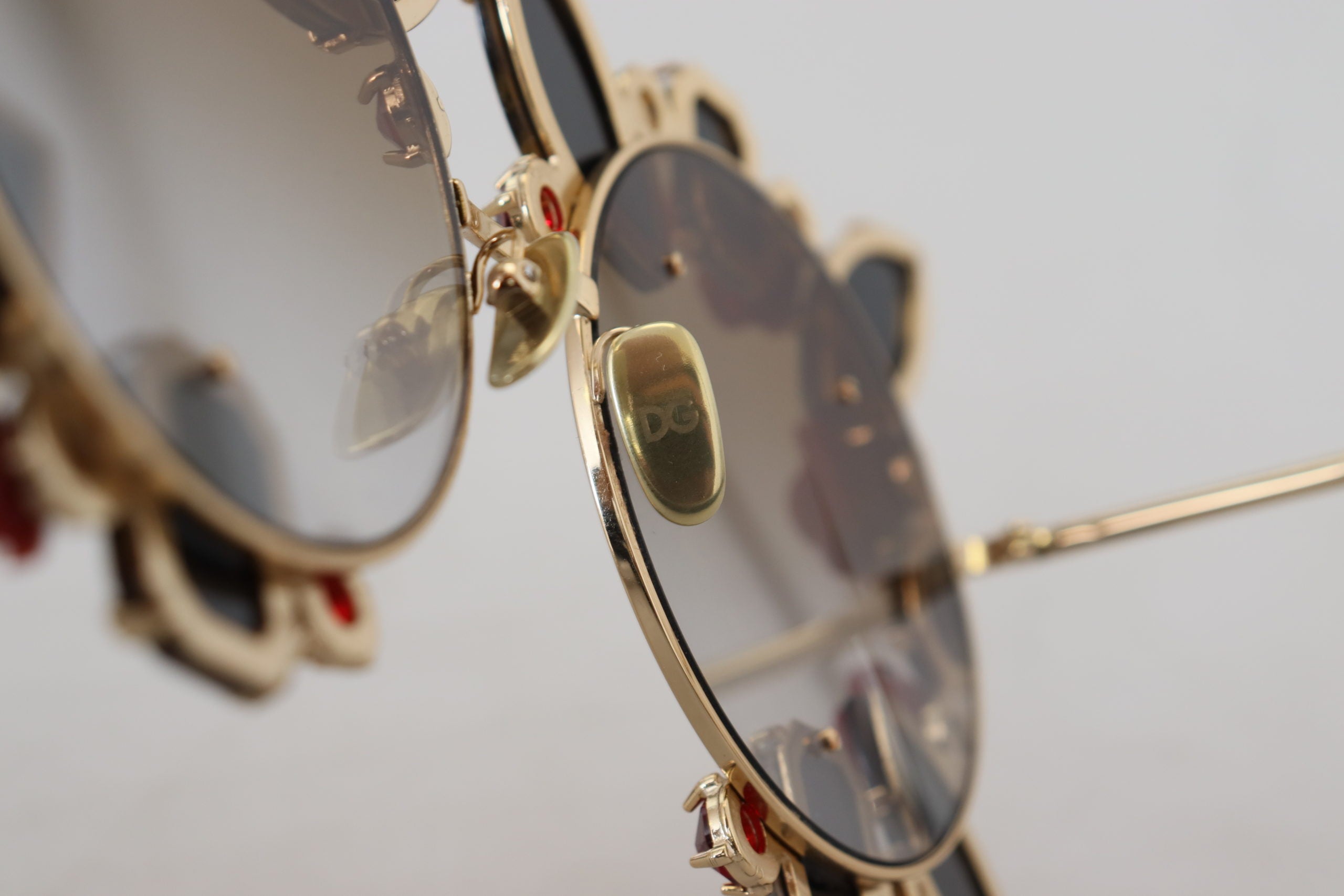 Dolce & Gabbana Gold Metal Frame Roses Embellished DG2207B Sunglasses - DEA STILOSA MILANO