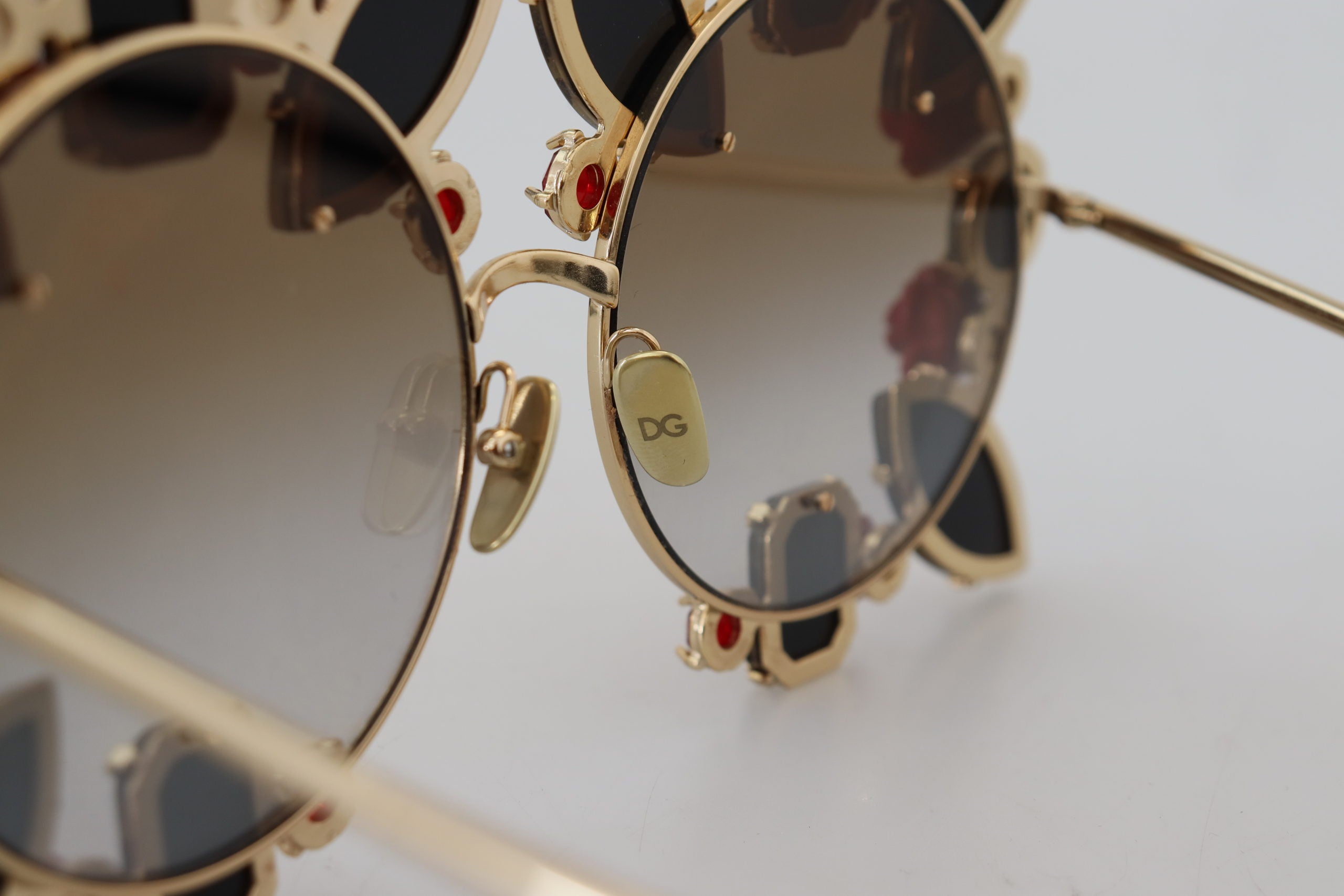 Dolce & Gabbana Gold Metal Frame Roses Embellished DG2207B Sunglasses - DEA STILOSA MILANO