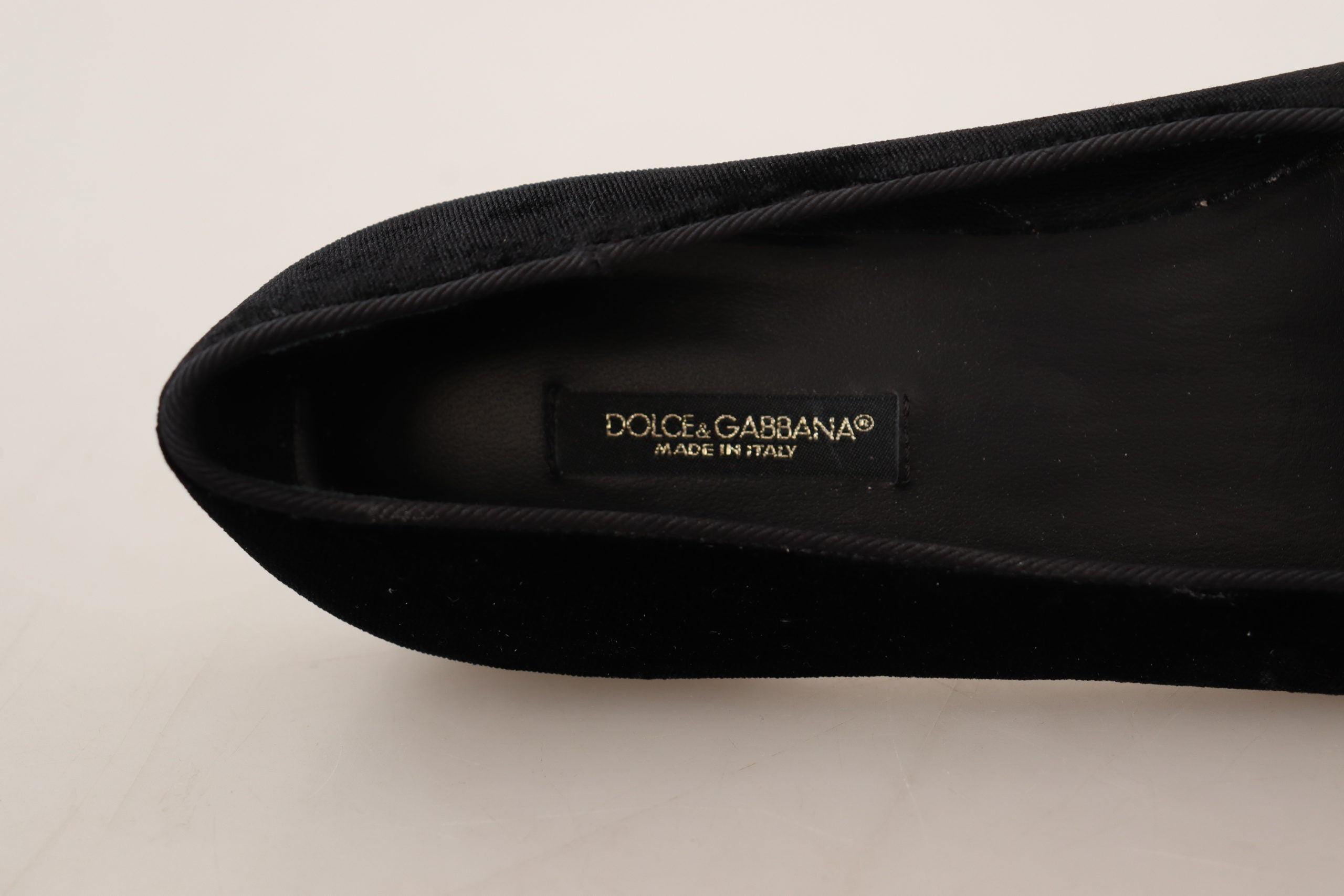 Dolce & Gabbana Black DG Sacred Heart Patch Slip On Flat Shoes - DEA STILOSA MILANO