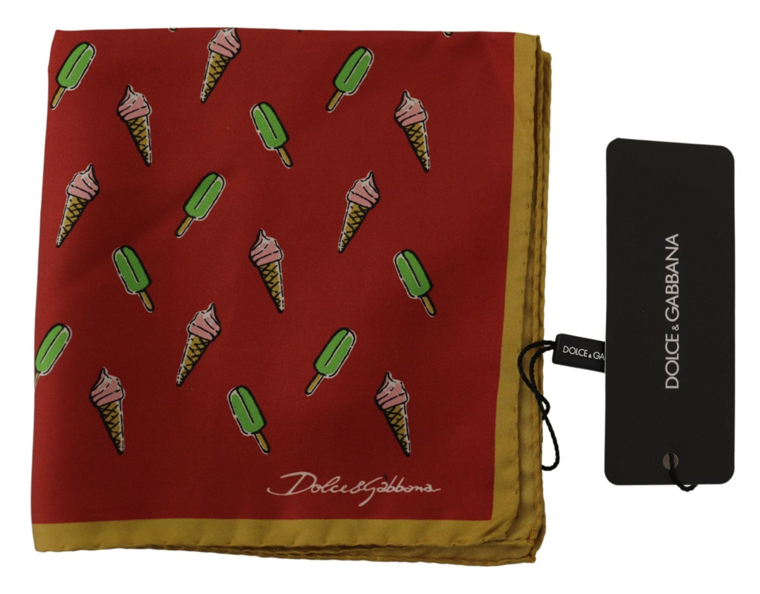 Dolce & Gabbana Multicolor Printed Square Mens Handkerchief Scarf - DEA STILOSA MILANO