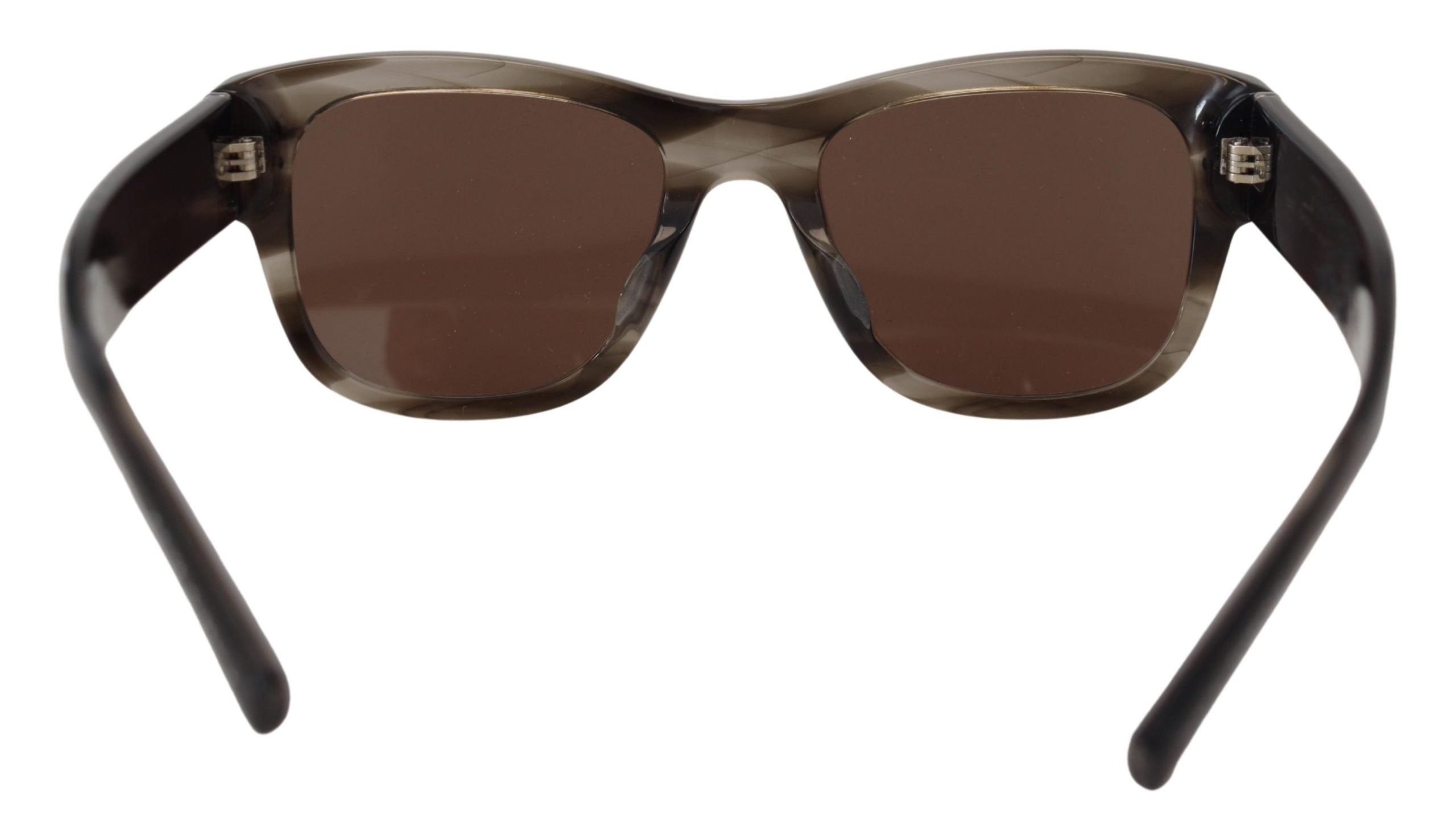 Dolce & Gabbana Brown Acetate Square DG338F Sunglasses - DEA STILOSA MILANO
