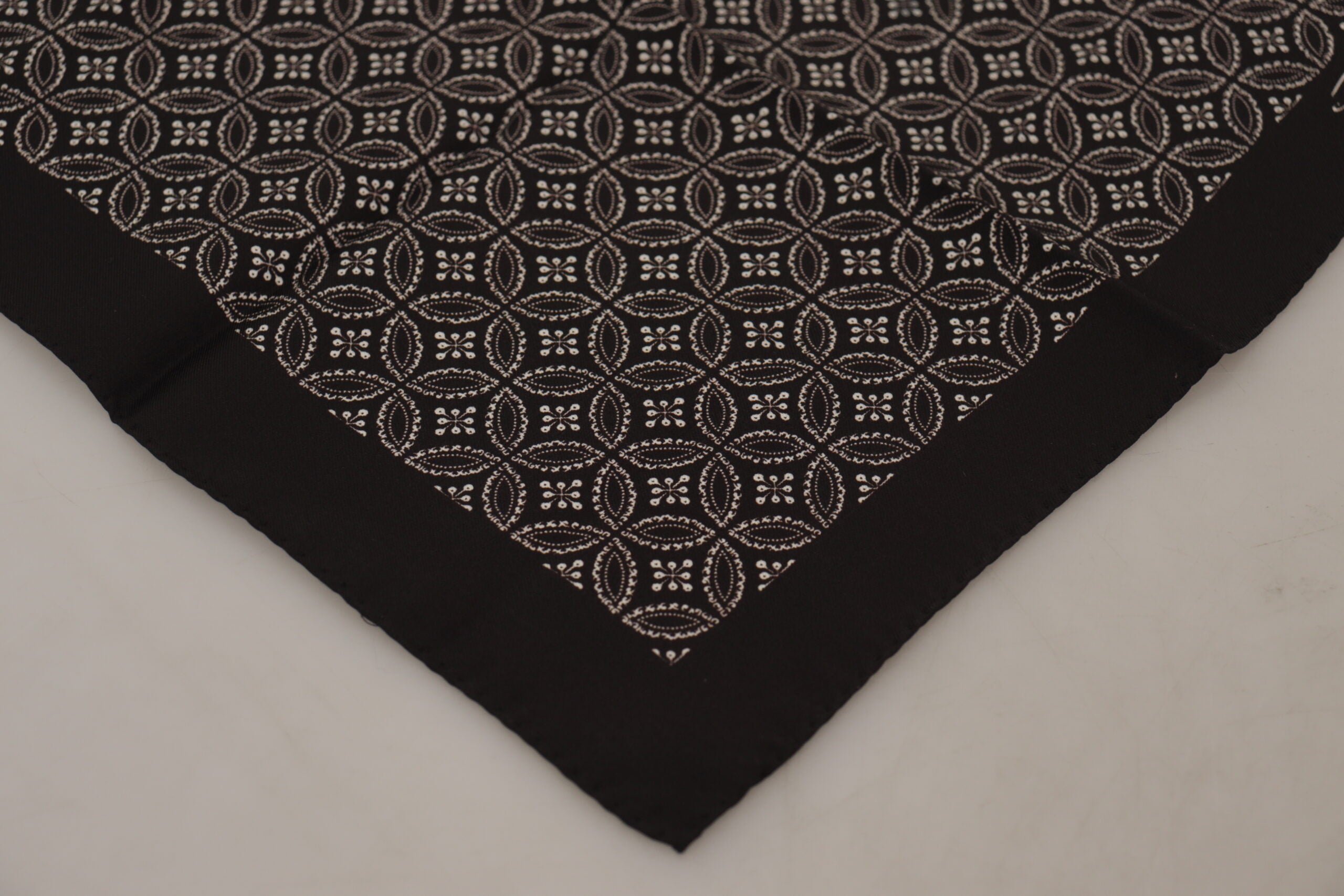 Dolce & Gabbana Black Patterned DG Printed Square Handkerchief Scarf - DEA STILOSA MILANO
