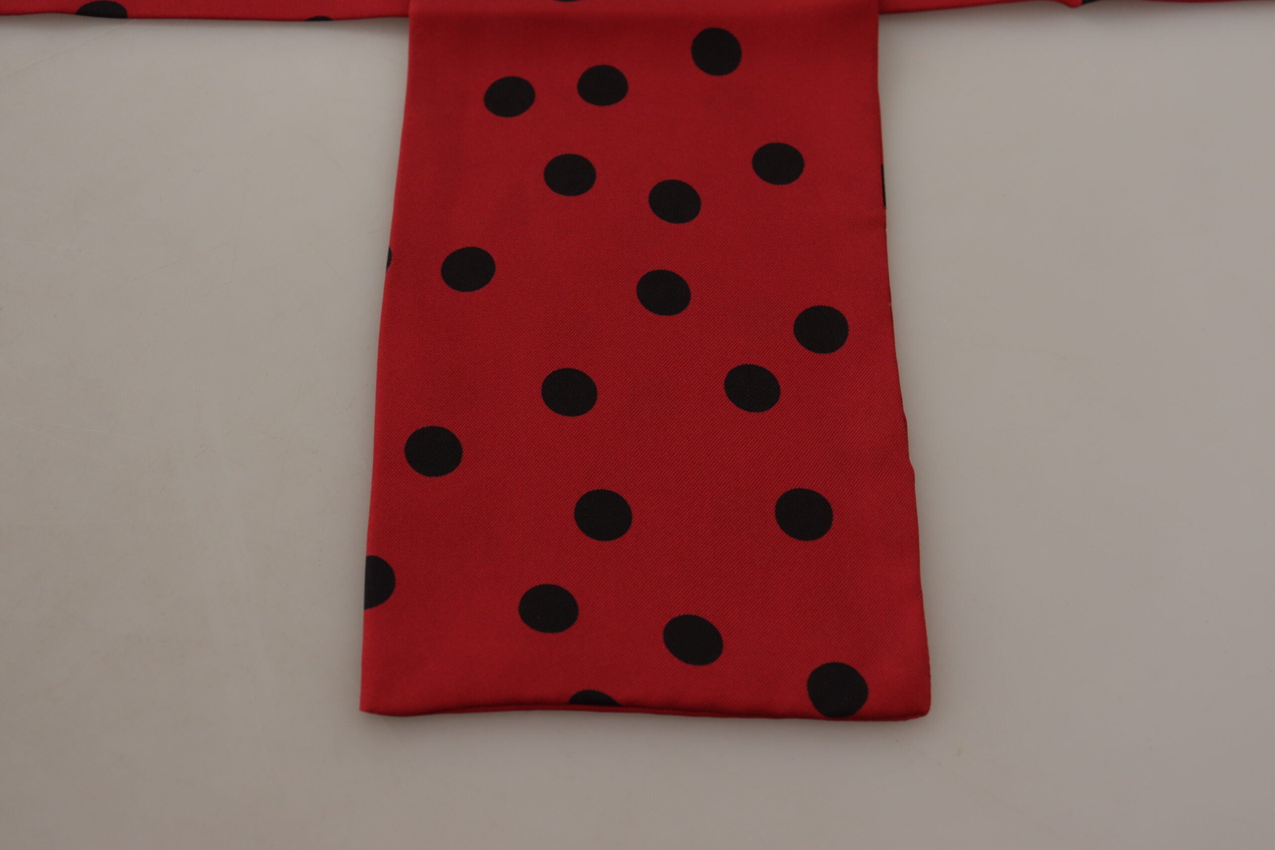 Dolce & Gabbana Red Polka Dot Silk Shawl Neck Wrap Scarf - DEA STILOSA MILANO