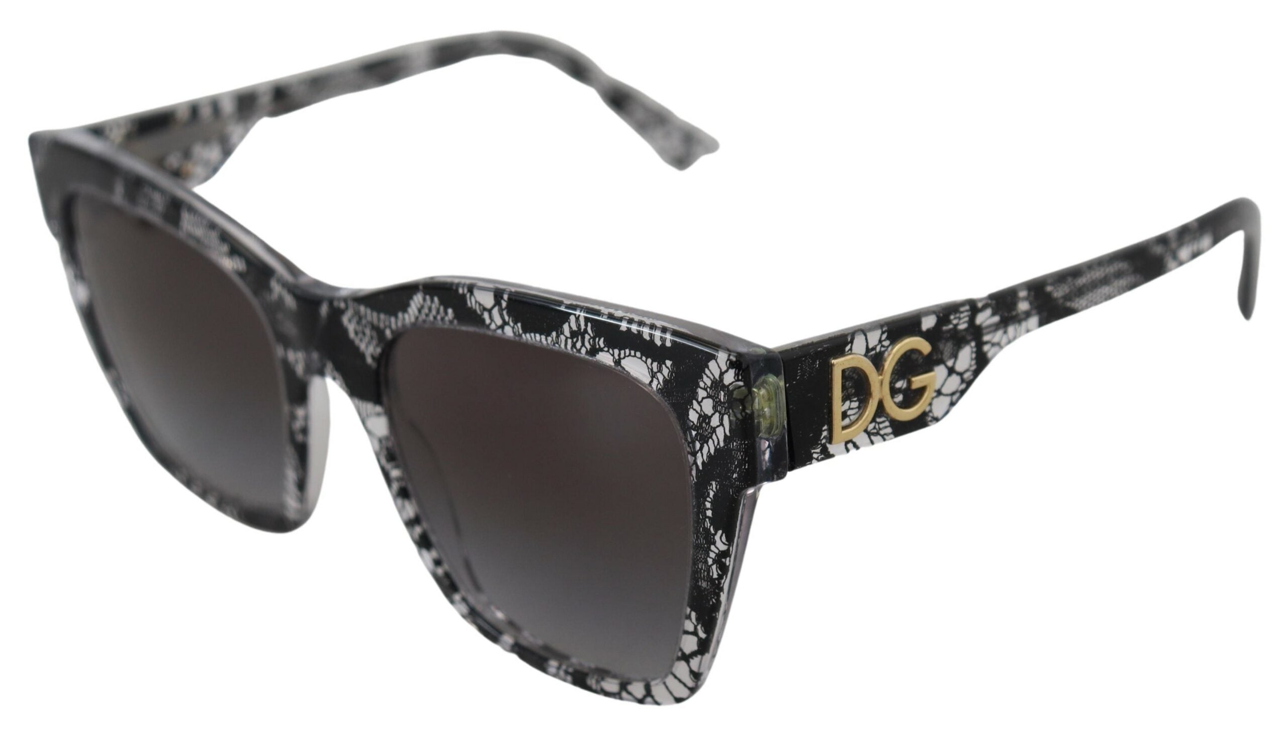 Dolce & Gabbana Black DG4384 Lace Square Acetate Full Rim Sunglasses - DEA STILOSA MILANO