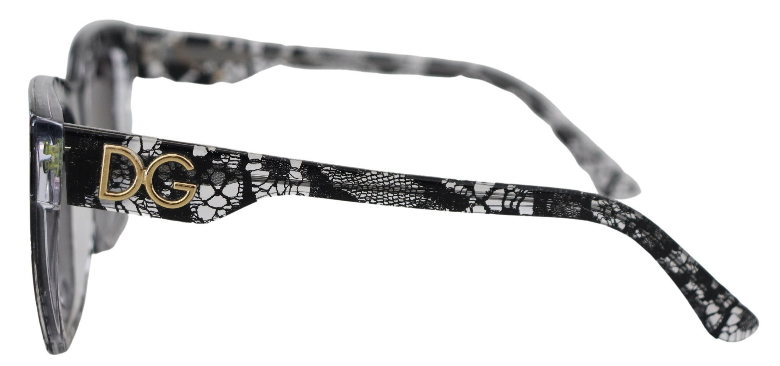 Dolce & Gabbana Black DG4384 Lace Square Acetate Full Rim Sunglasses - DEA STILOSA MILANO