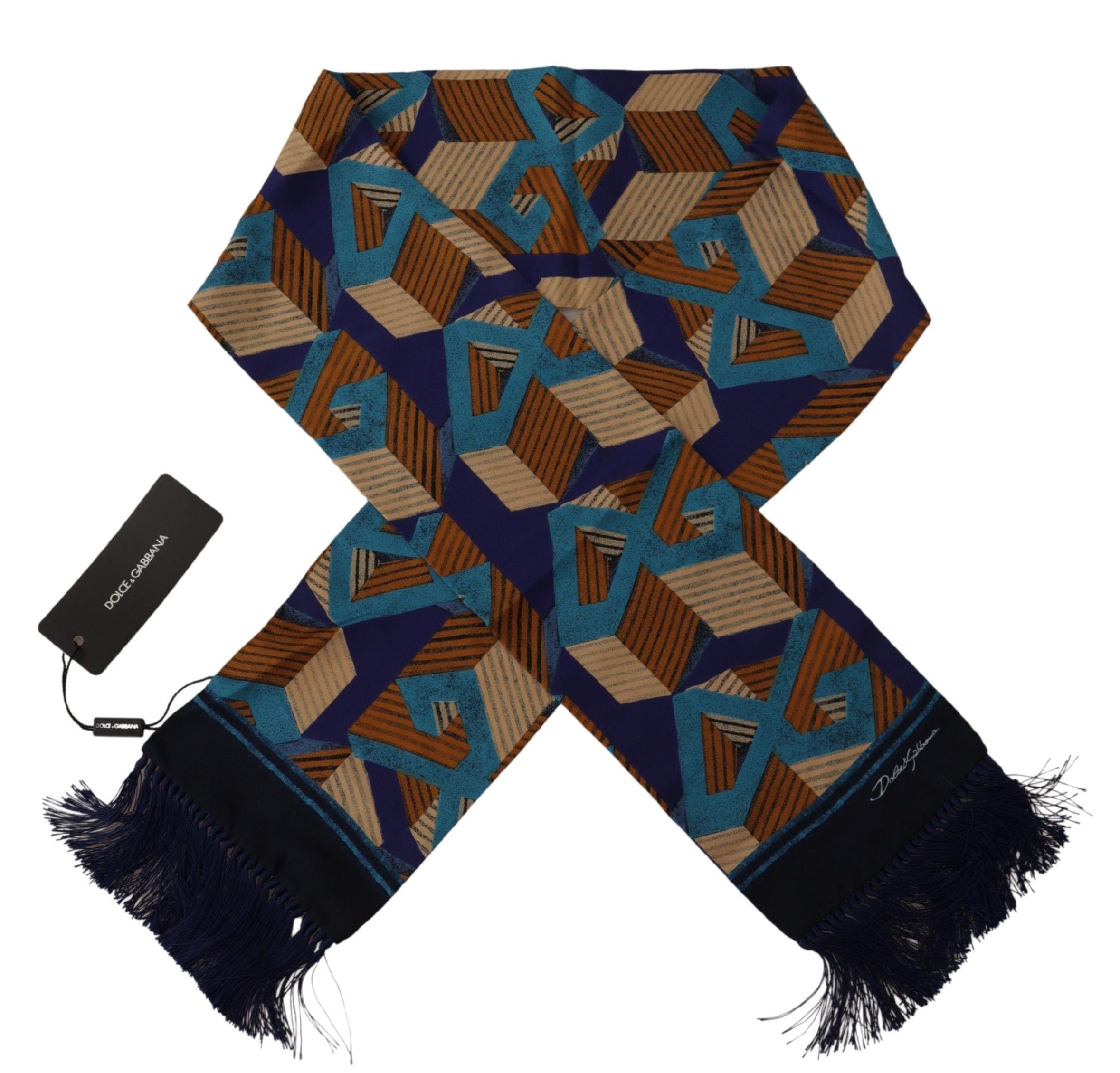 Dolce & Gabbana Multicolor Patterned Wrap Shawl Fringe Scarf - DEA STILOSA MILANO