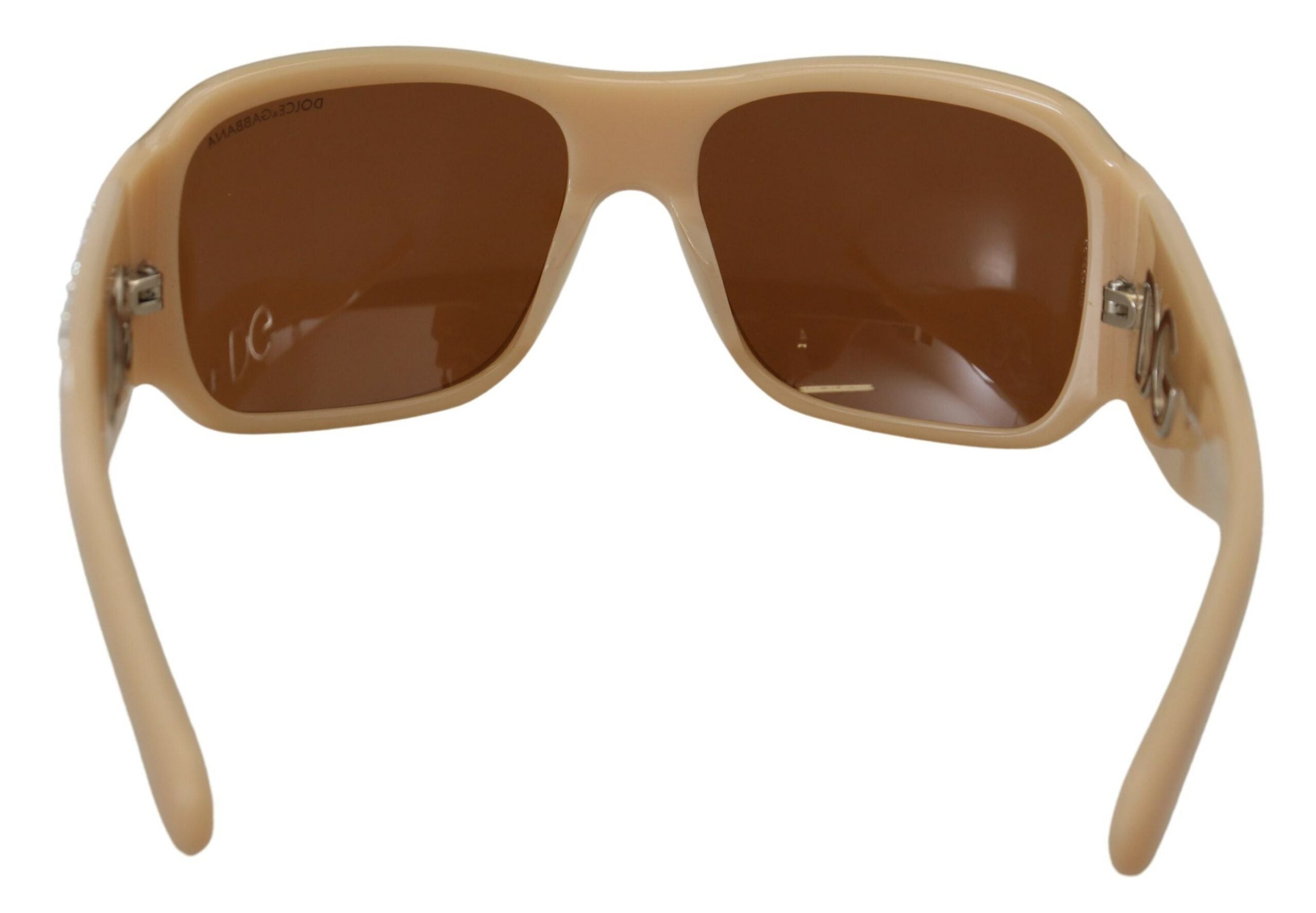 Dolce & Gabbana Cream DG4027B Swarovski Stones Brown Lens Sunglasses - DEA STILOSA MILANO
