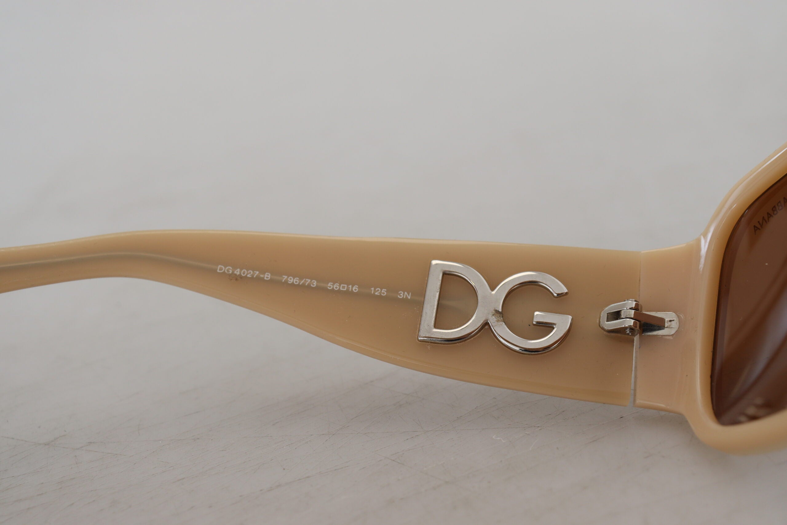 Dolce & Gabbana Cream DG4027B Swarovski Stones Brown Lens Sunglasses - DEA STILOSA MILANO