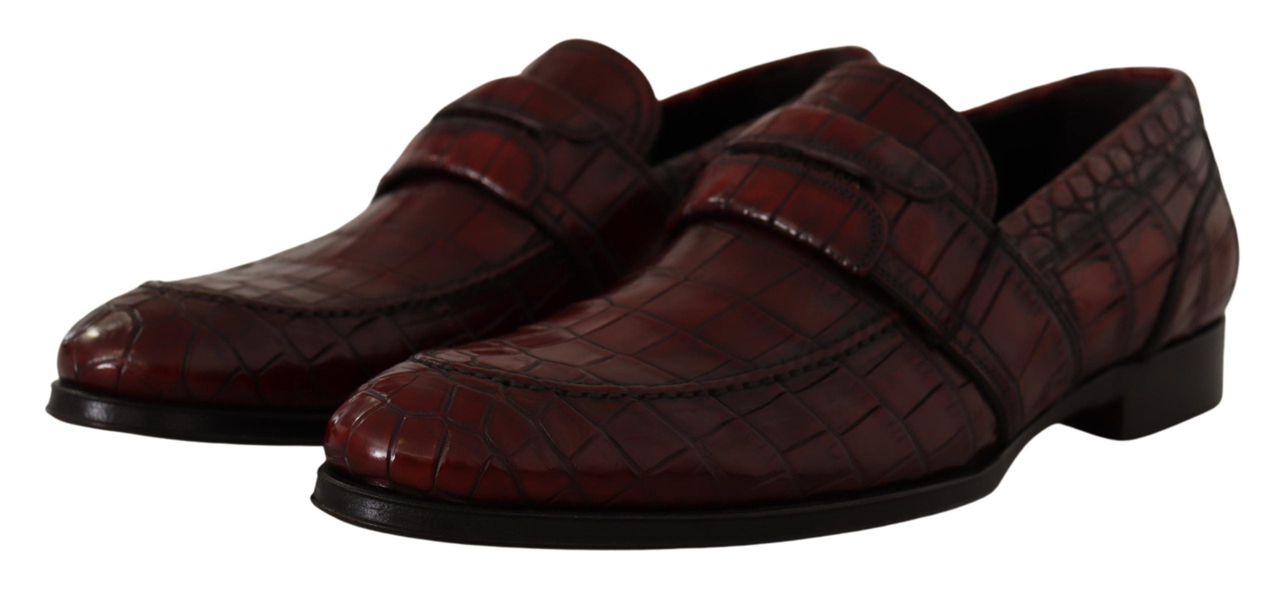 Dolce & Gabbana Bordeaux Exotic Leather Dress Derby Shoes - DEA STILOSA MILANO