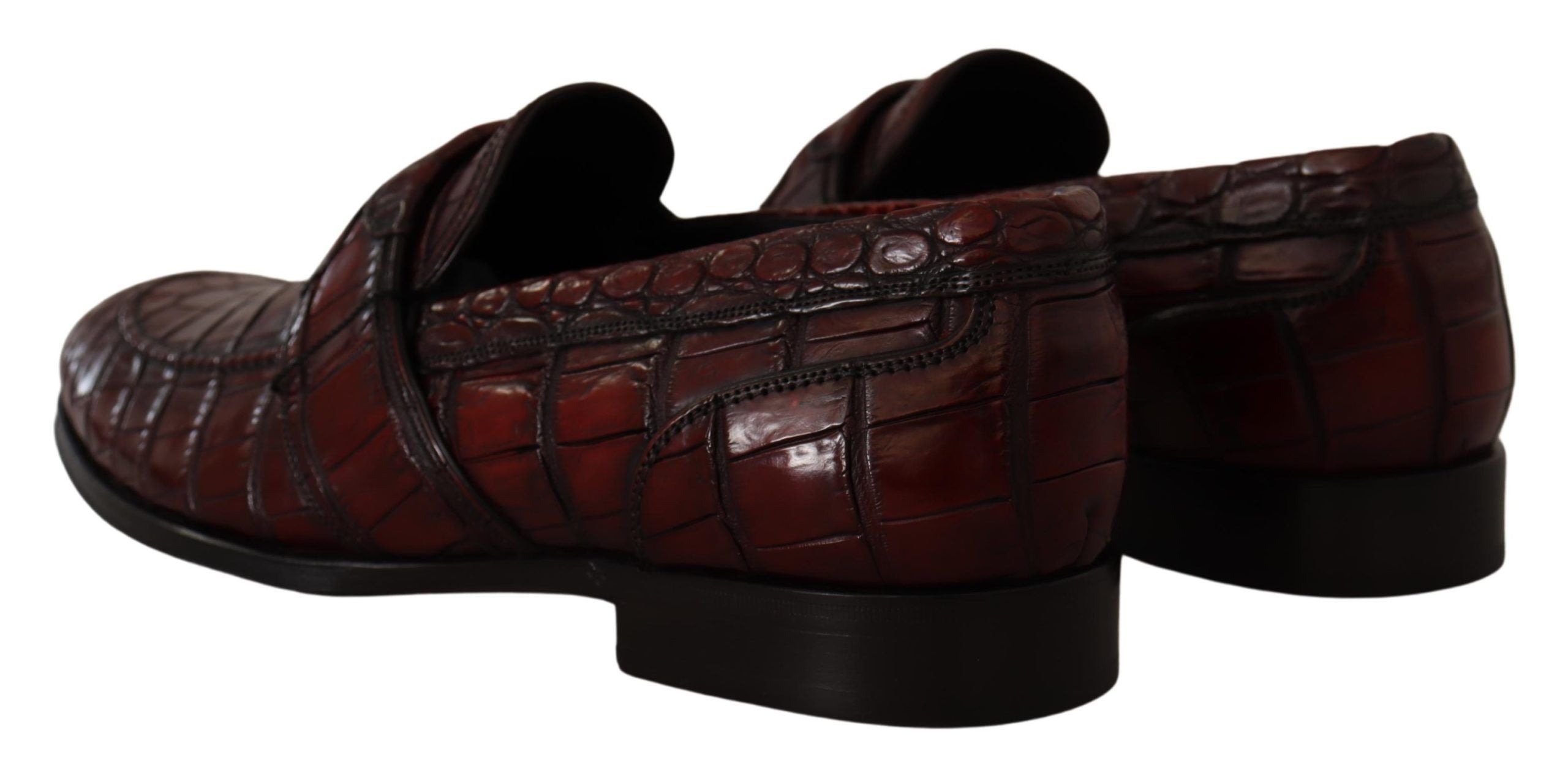 Dolce & Gabbana Bordeaux Exotic Leather Dress Derby Shoes - DEA STILOSA MILANO