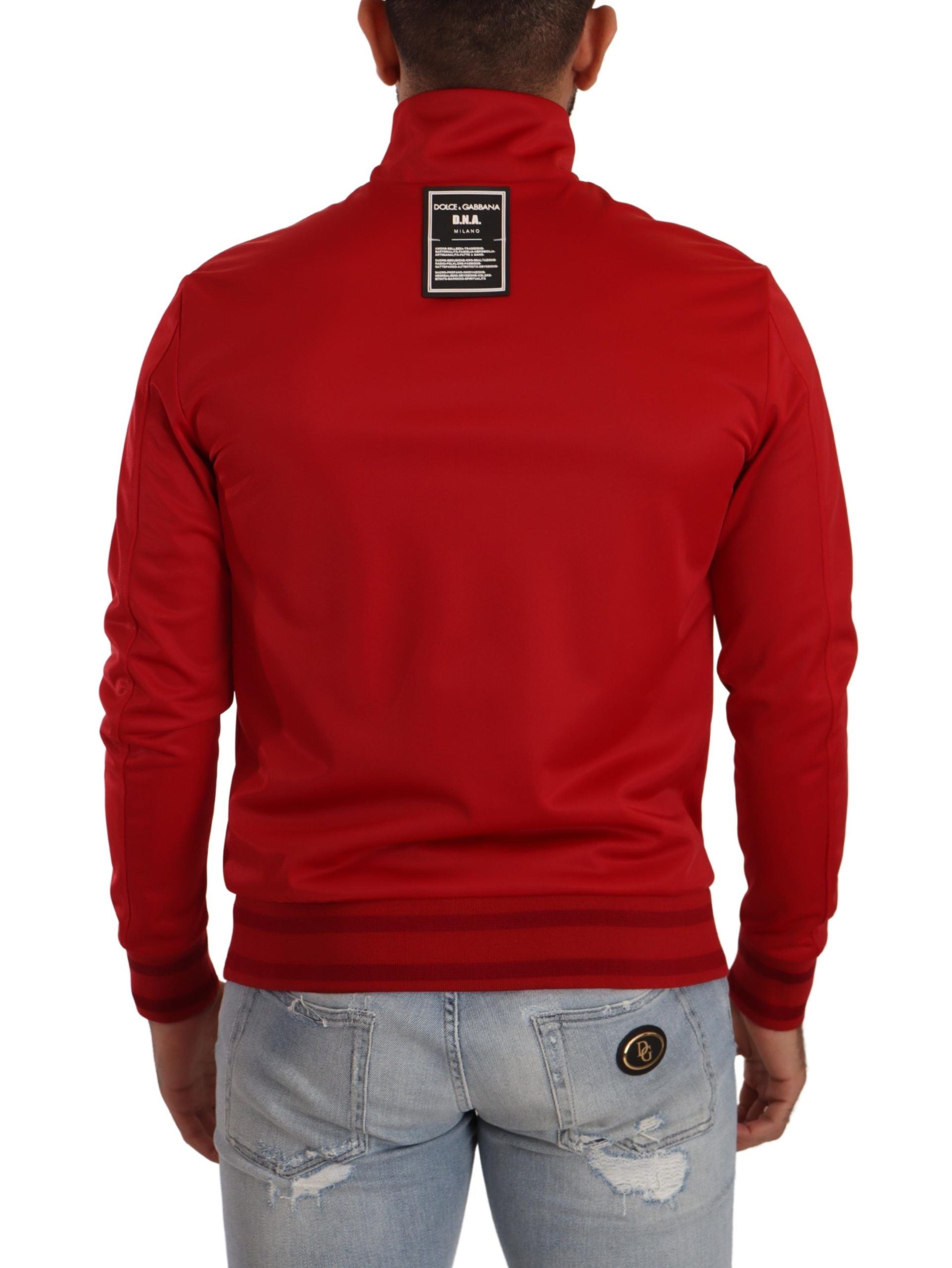 Dolce & Gabbana Red Full Zip Long Sleeve D.N.A Sport Gym Sweater - DEA STILOSA MILANO