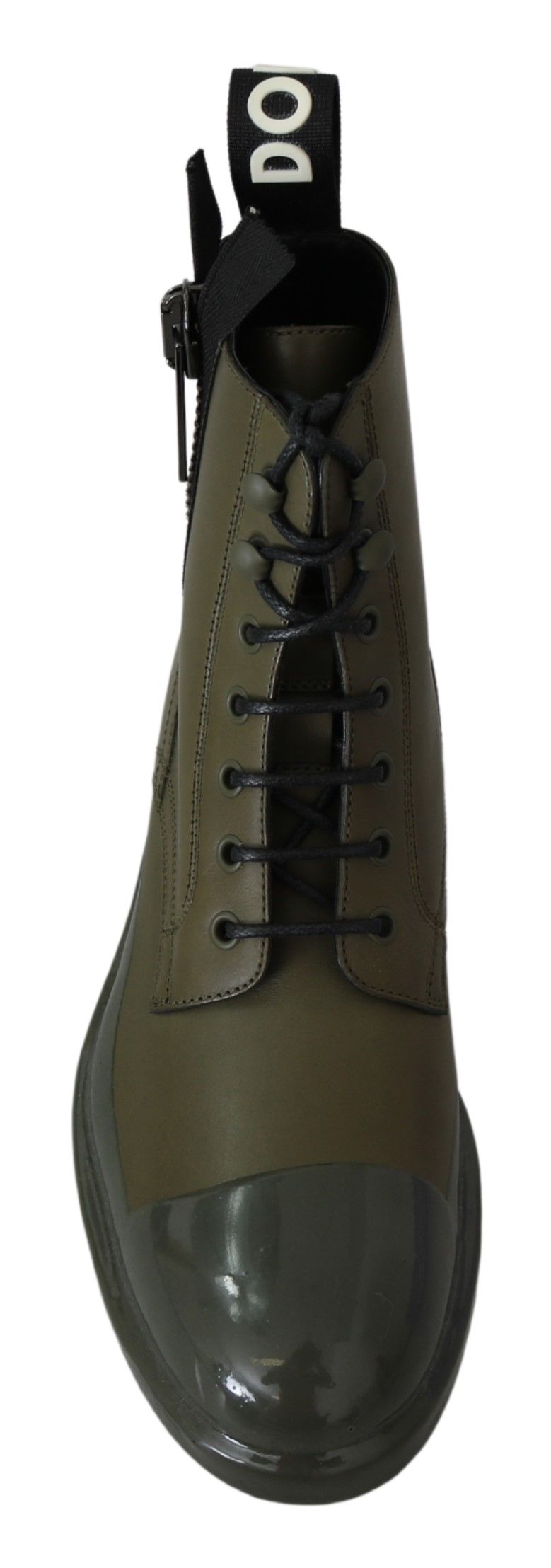 Dolce & Gabbana Green Leather Boots Zipper Mens Shoes - DEA STILOSA MILANO