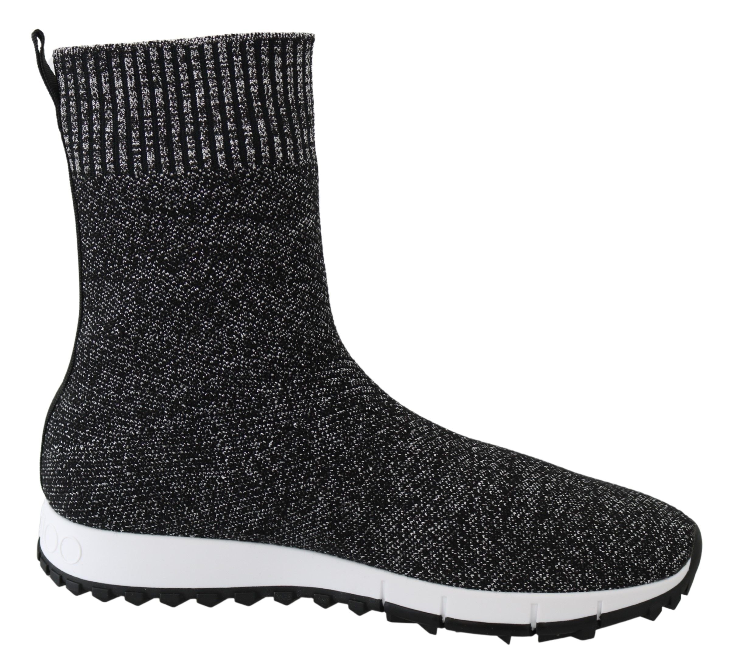 Jimmy Choo Black Silver Lurex Mix Norway Sneakers - DEA STILOSA MILANO