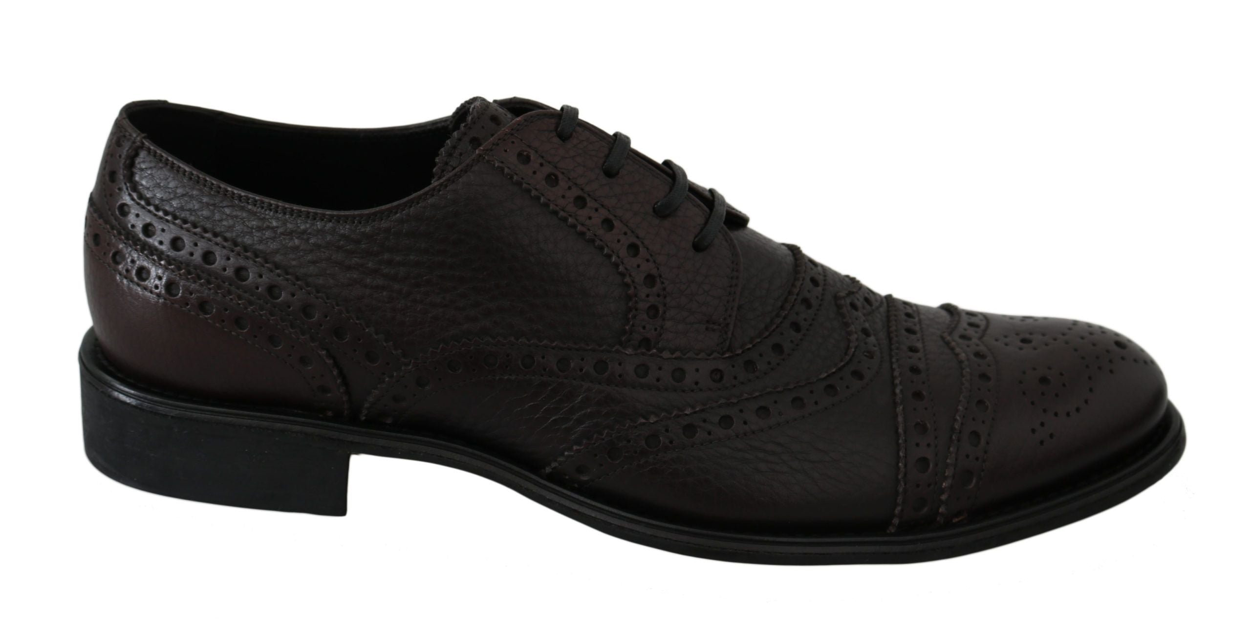 Dolce & Gabbana Brown Leather Brogue Derby Dress Shoes - DEA STILOSA MILANO