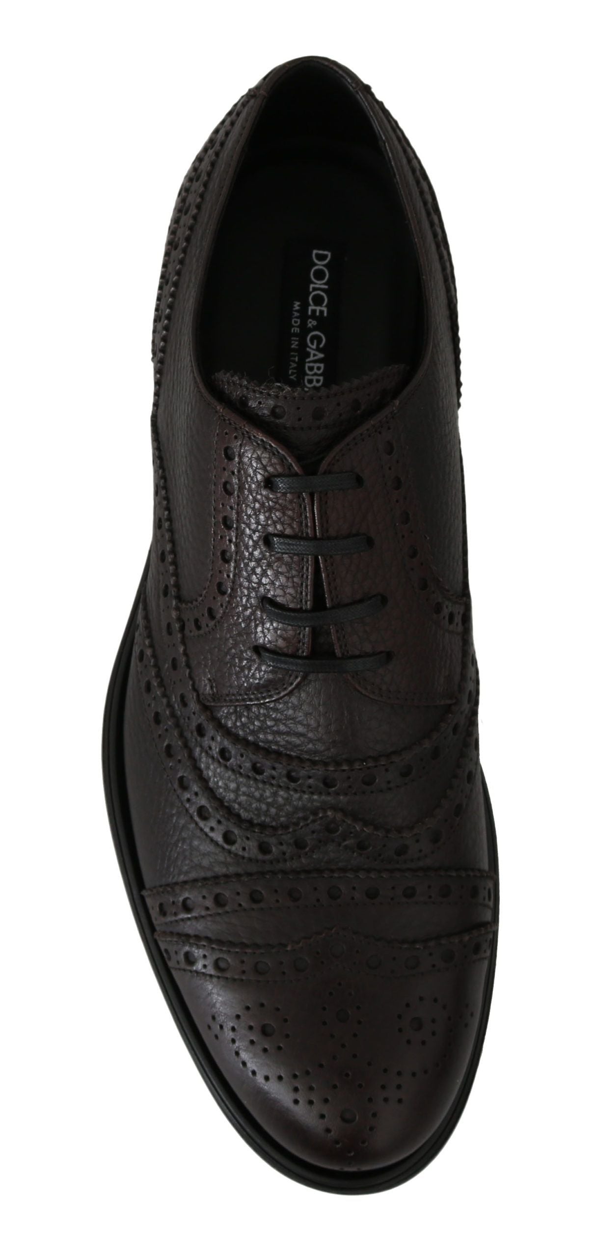 Dolce & Gabbana Brown Leather Brogue Derby Dress Shoes - DEA STILOSA MILANO
