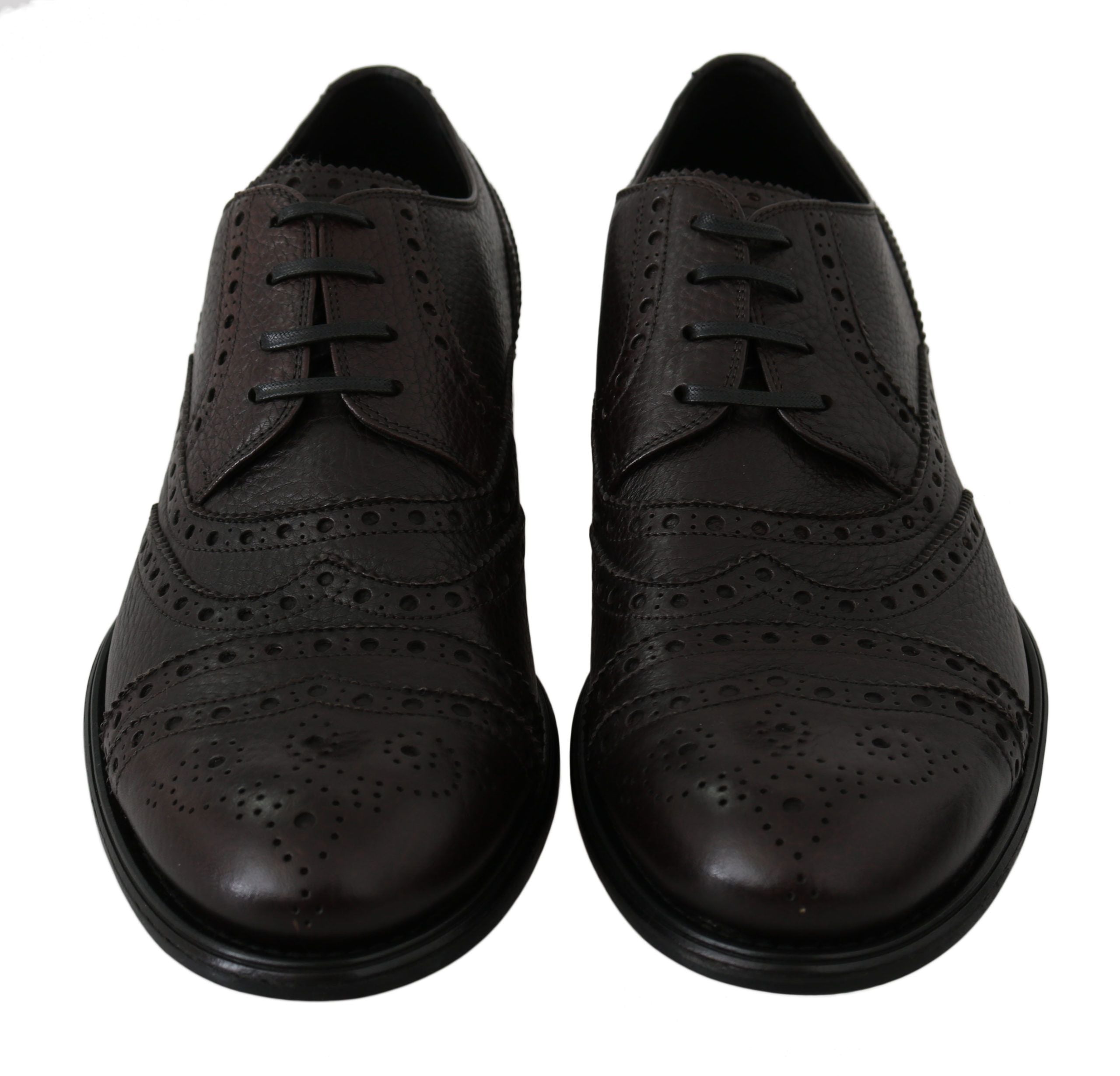 Dolce & Gabbana Brown Leather Brogue Derby Dress Shoes - DEA STILOSA MILANO