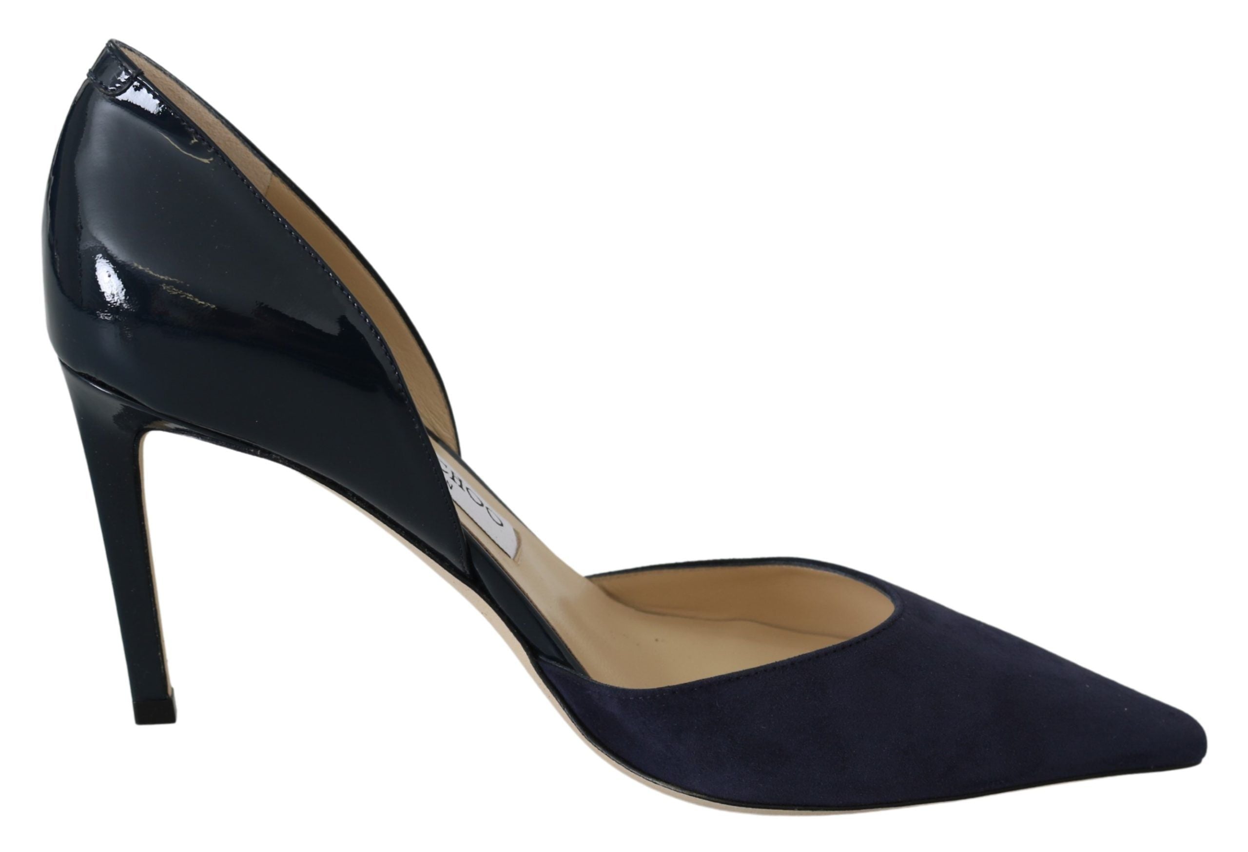 Jimmy Choo Navy Blue Leather Darylin 85 Pumps Shoes - DEA STILOSA MILANO