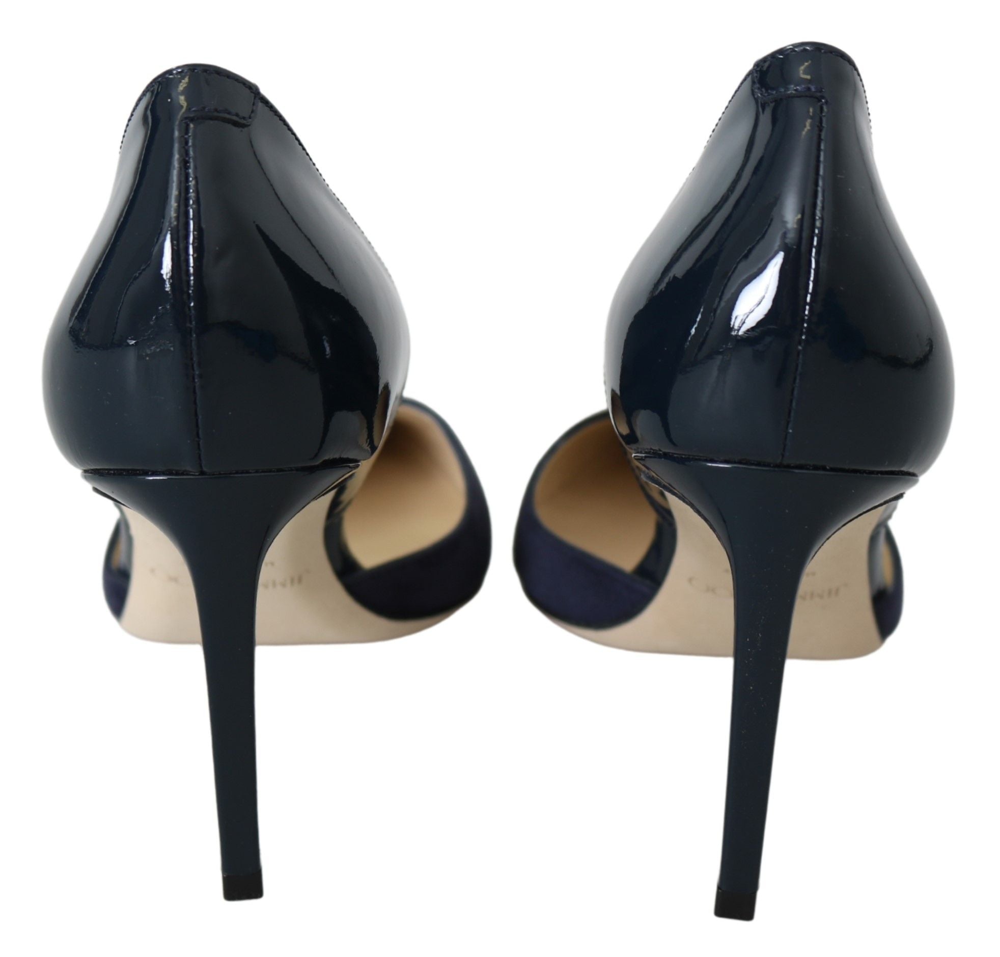 Jimmy Choo Navy Blue Leather Darylin 85 Pumps Shoes - DEA STILOSA MILANO