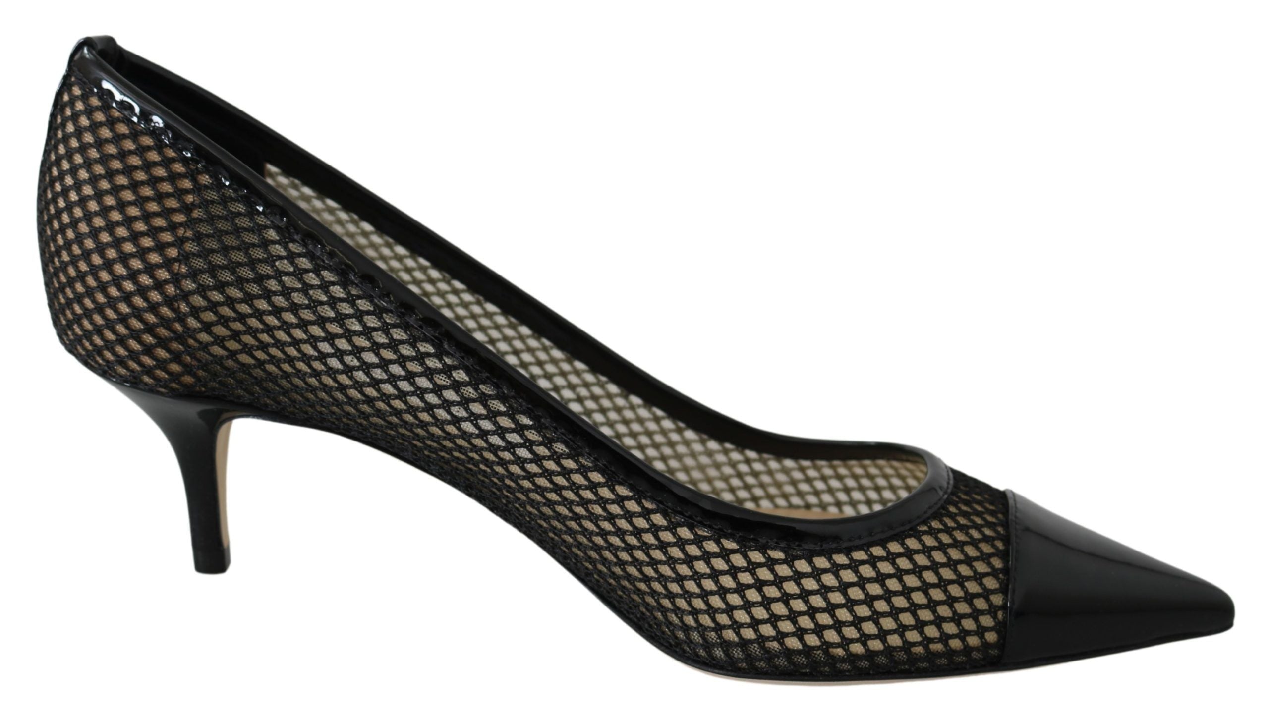 Jimmy Choo Black Mesh and Leather Amika 50 Pumps Shoes - DEA STILOSA MILANO