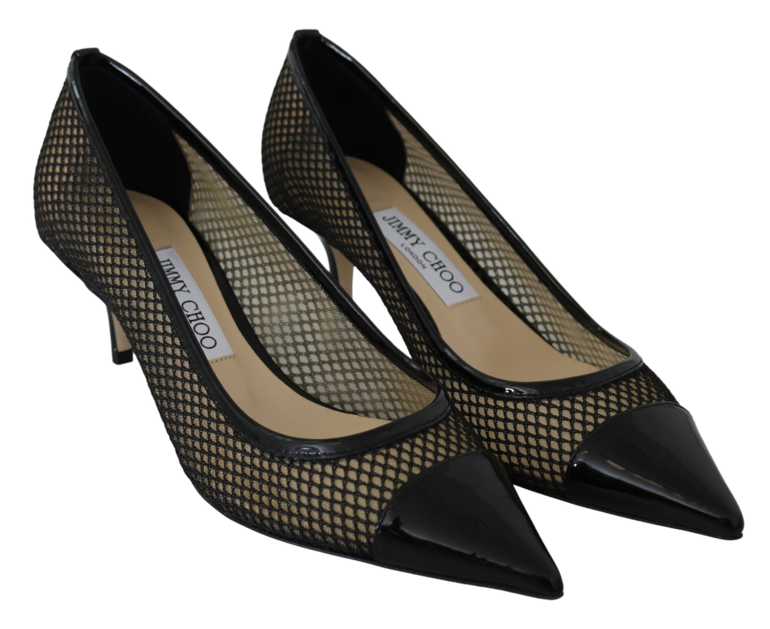 Jimmy Choo Black Mesh and Leather Amika 50 Pumps Shoes - DEA STILOSA MILANO