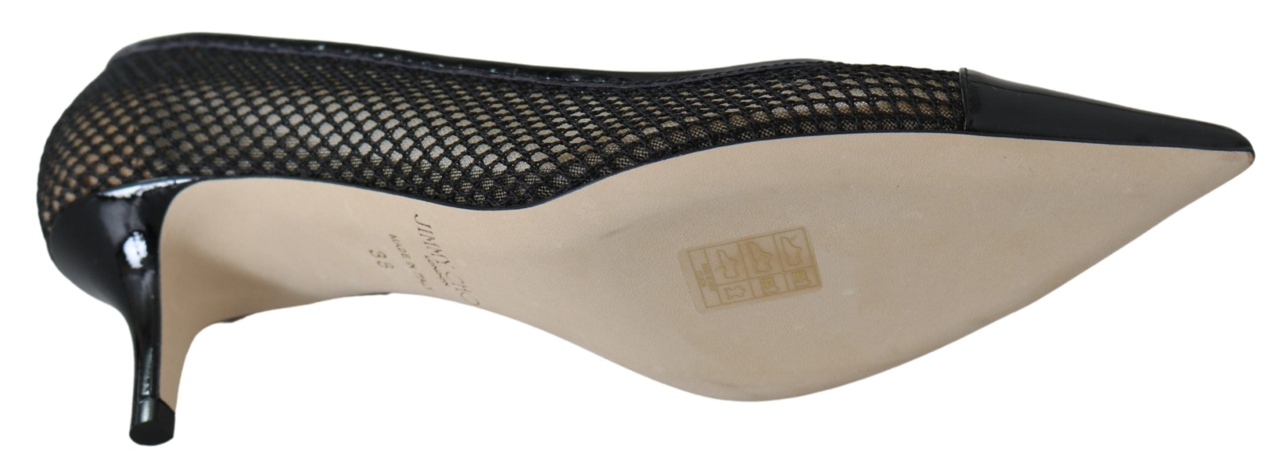 Jimmy Choo Black Mesh and Leather Amika 50 Pumps Shoes - DEA STILOSA MILANO