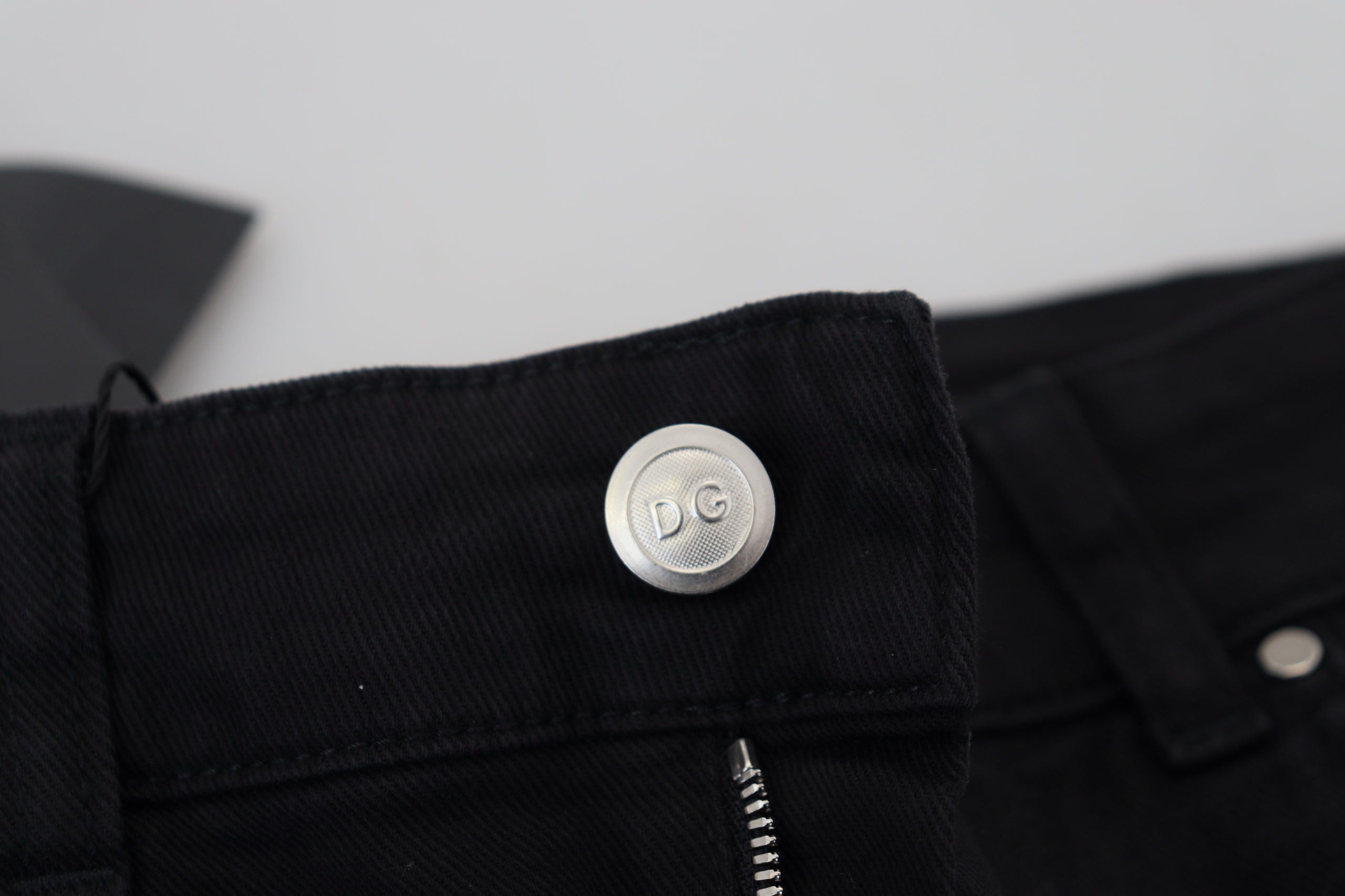 Dolce & Gabbana Black Cotton Skinny Mid Waist Denim Jeans - DEA STILOSA MILANO