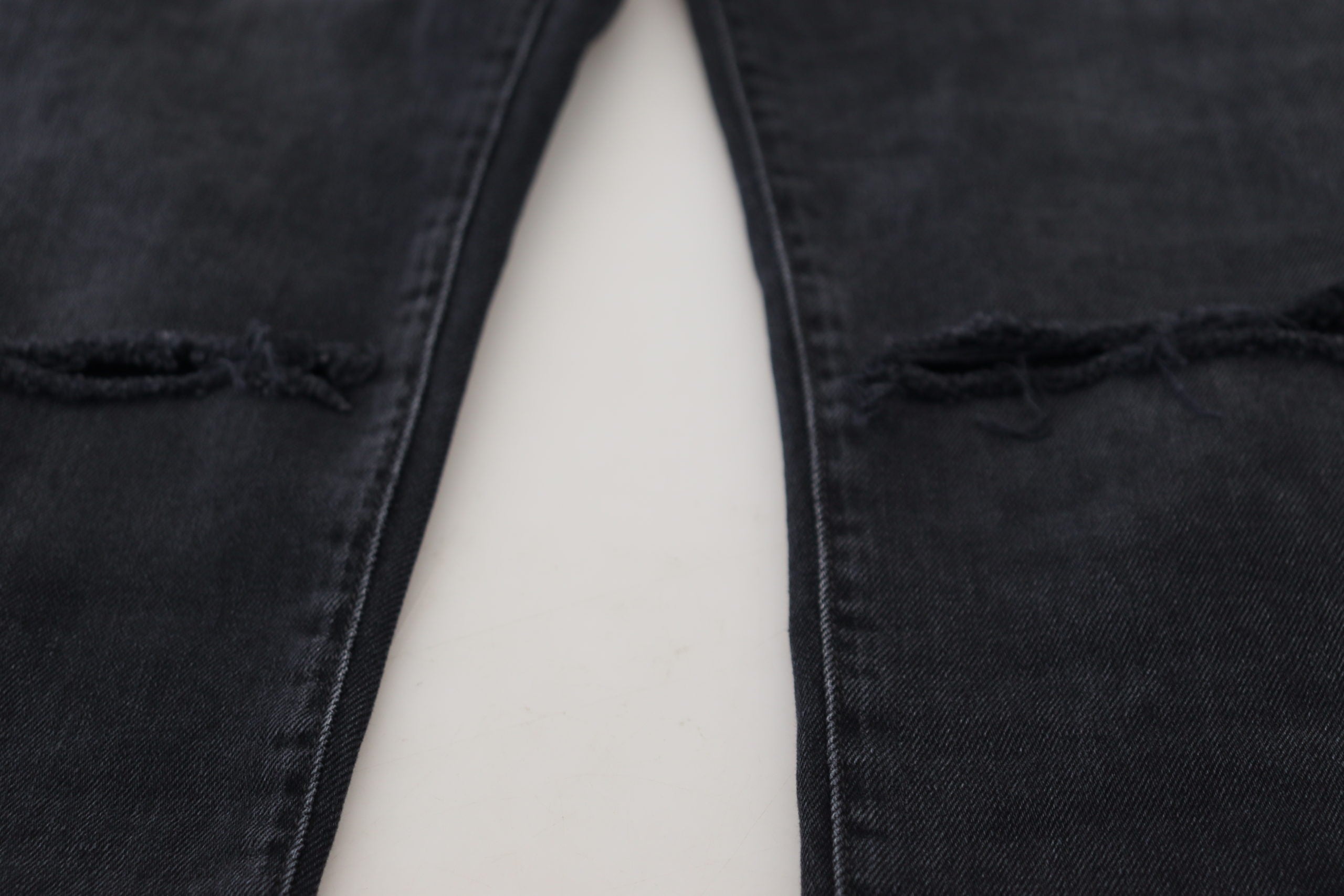 Dolce & Gabbana Black Cotton Skinny High Waist Denim Jeans - DEA STILOSA MILANO
