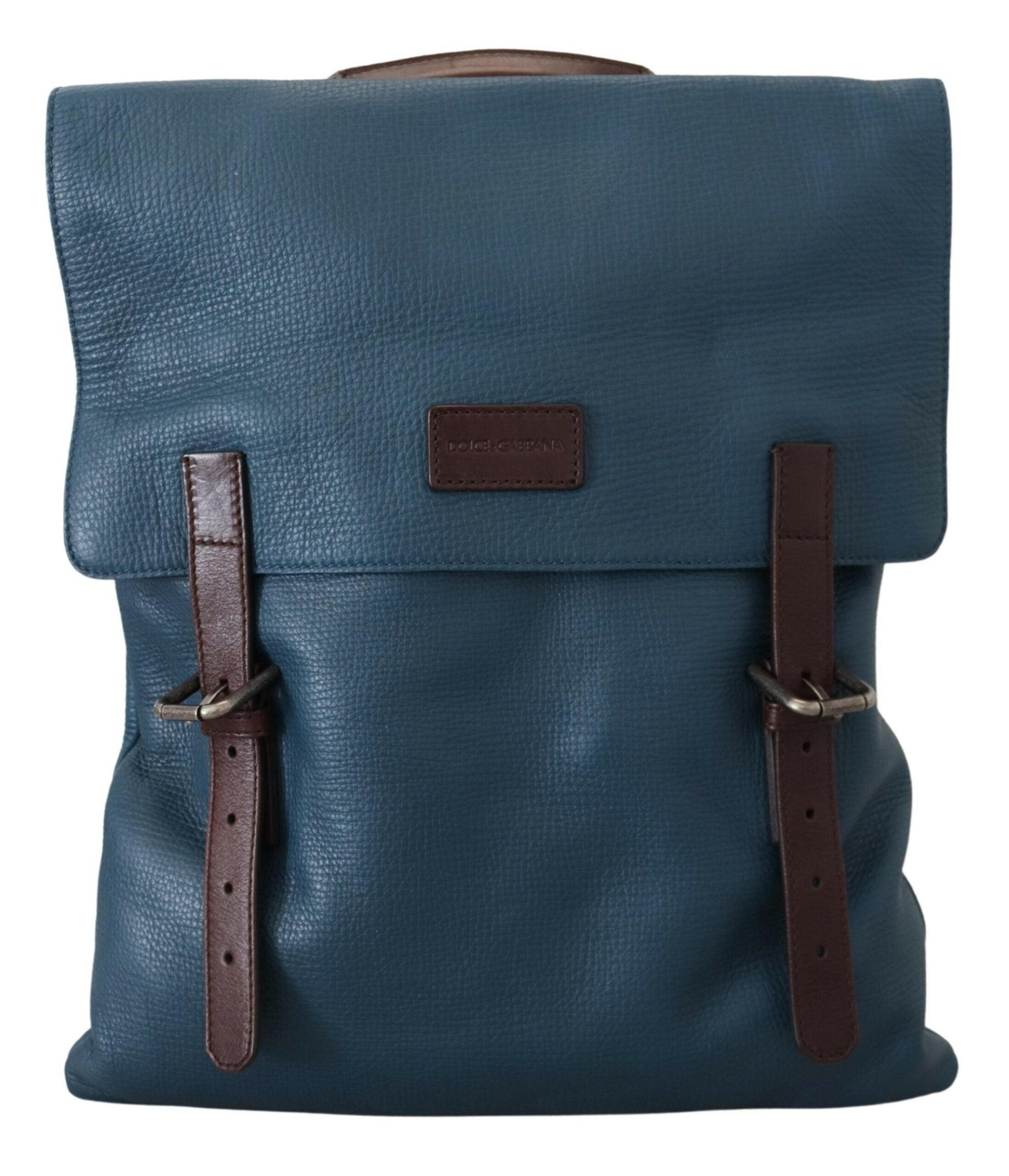 Dolce & Gabbana Blue Calfskin Leather Logo Plaque Men Backpack Bag - DEA STILOSA MILANO