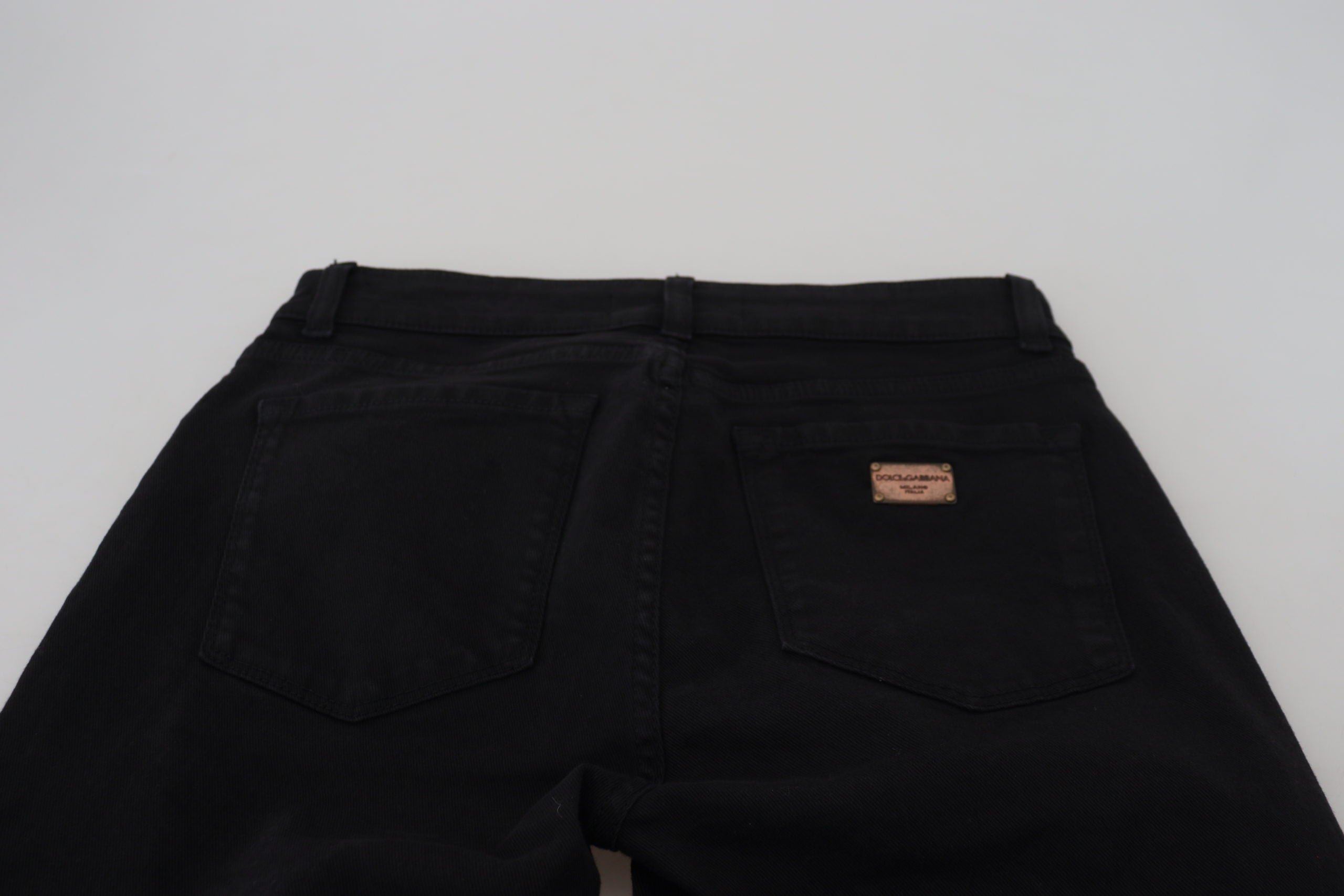 Dolce & Gabbana Black Cotton Skinny Mid Waist Denim Jeans - DEA STILOSA MILANO