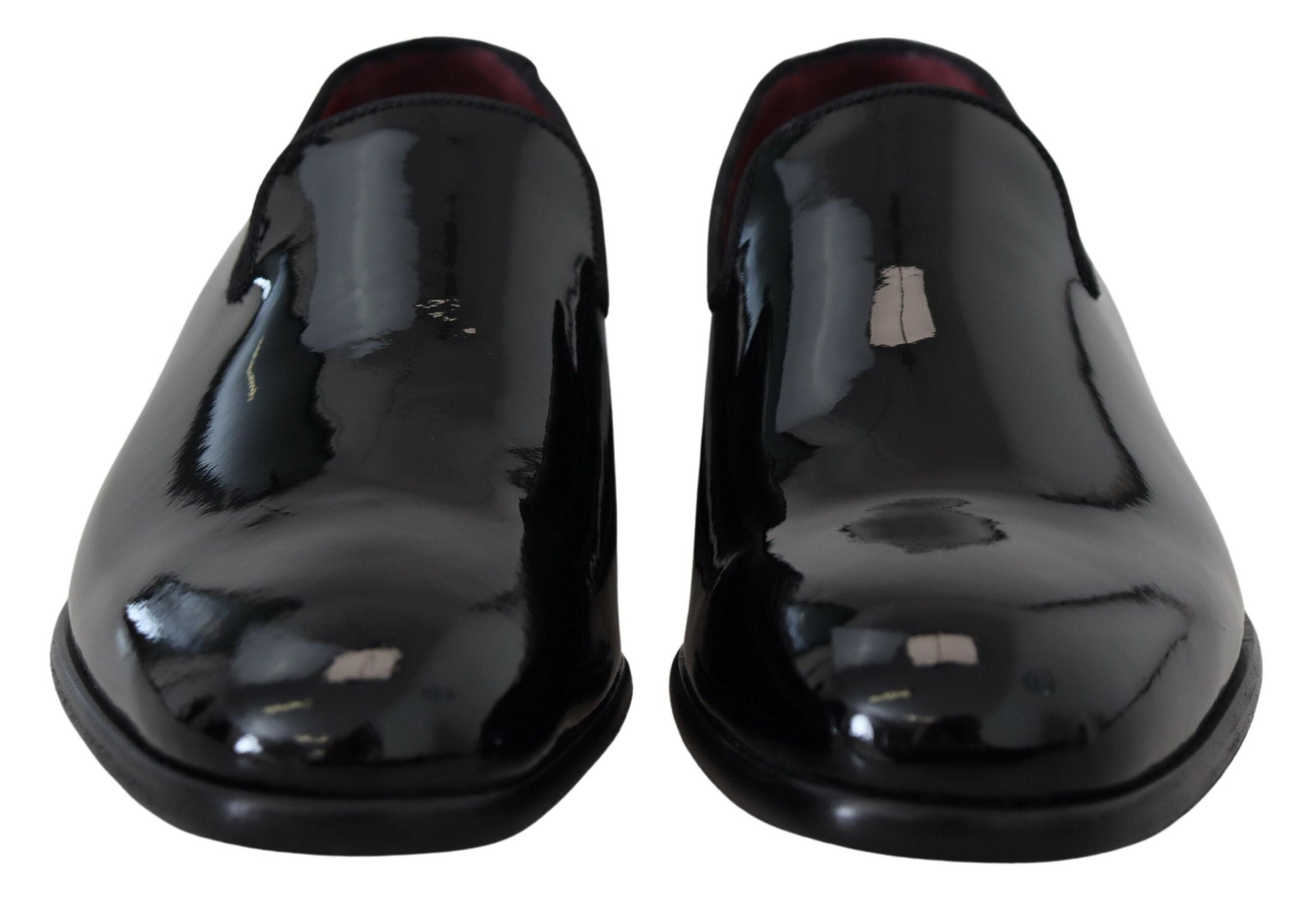 Dolce & Gabbana Black Patent Slipper Loafers Slipon Shoes - DEA STILOSA MILANO