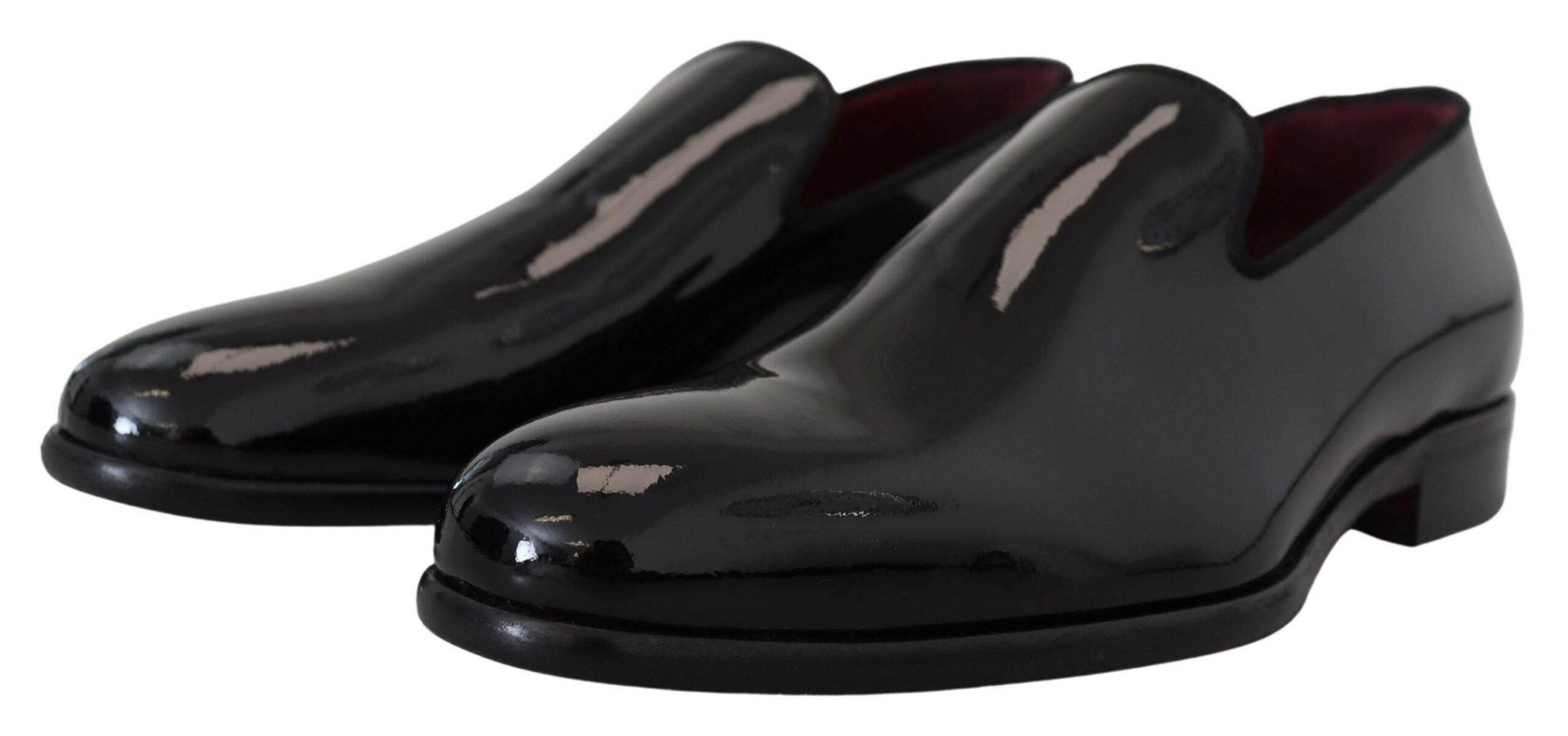 Dolce & Gabbana Black Patent Slipper Loafers Slipon Shoes - DEA STILOSA MILANO