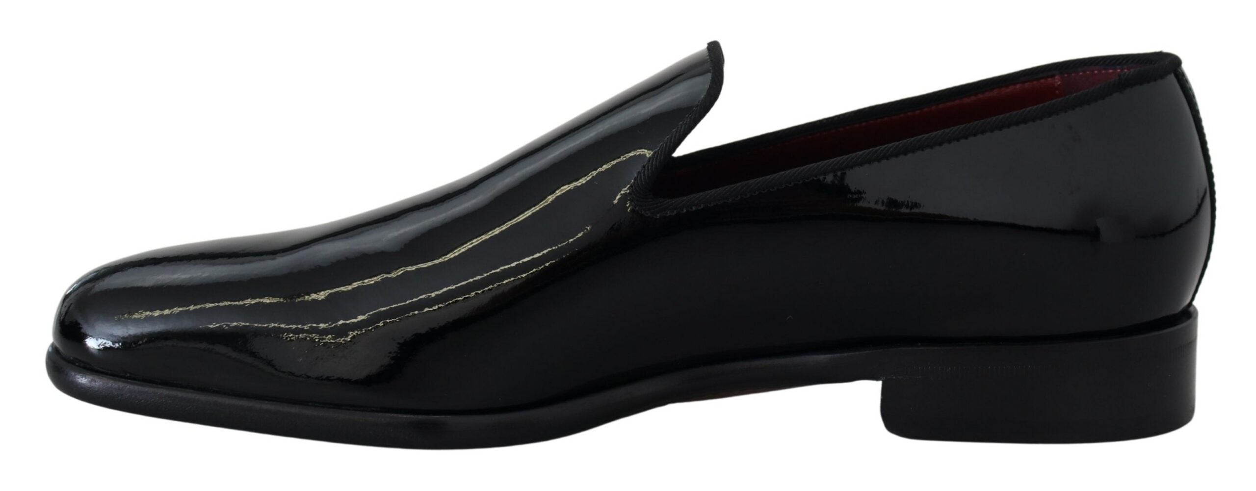 Dolce & Gabbana Black Patent Slipper Loafers Slipon Shoes - DEA STILOSA MILANO