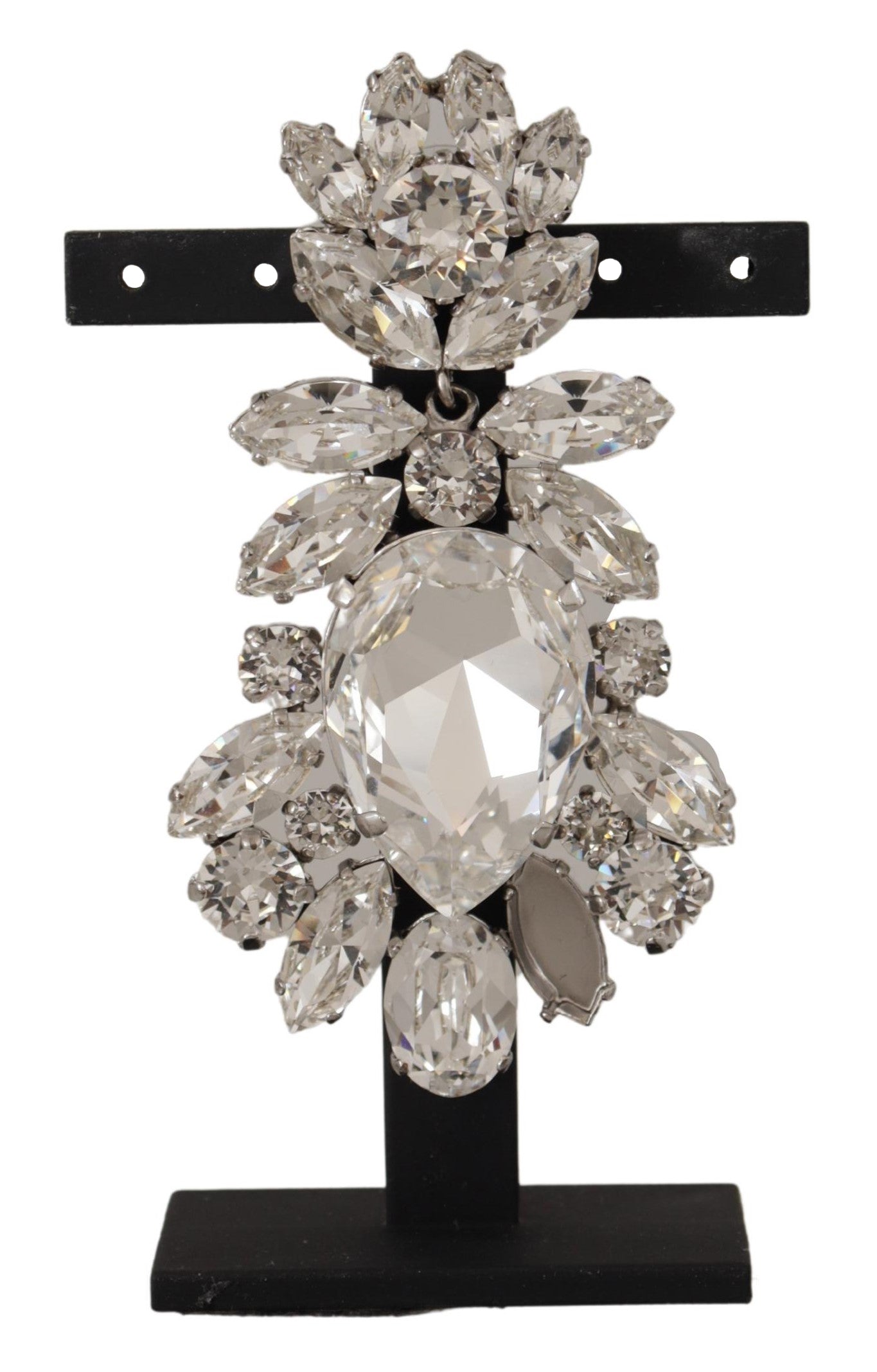 Dolce & Gabbana White Large Baroque Crystal Women Brooch - DEA STILOSA MILANO