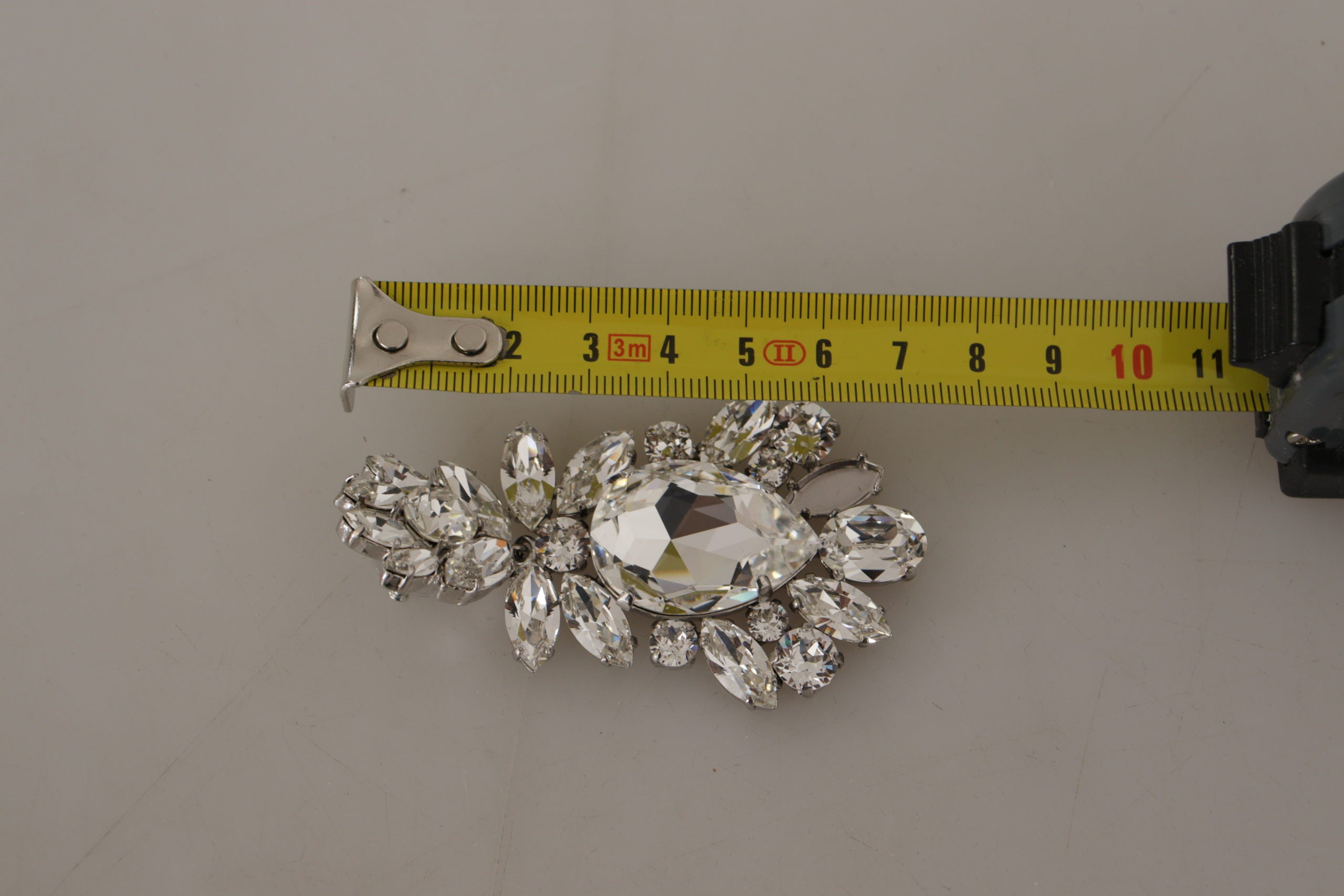 Dolce & Gabbana White Large Baroque Crystal Women Brooch - DEA STILOSA MILANO