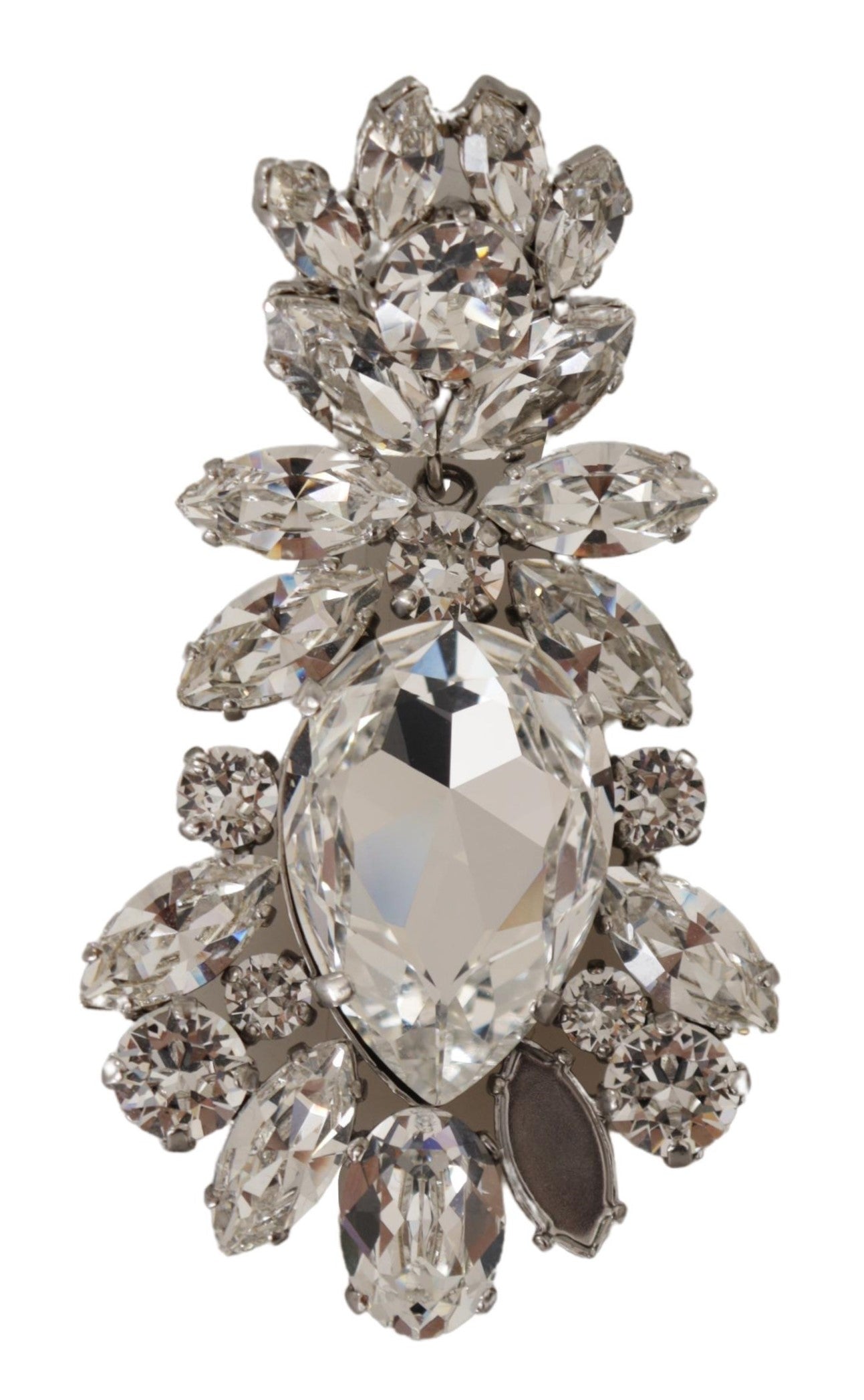 Dolce & Gabbana White Large Baroque Crystal Women Brooch - DEA STILOSA MILANO
