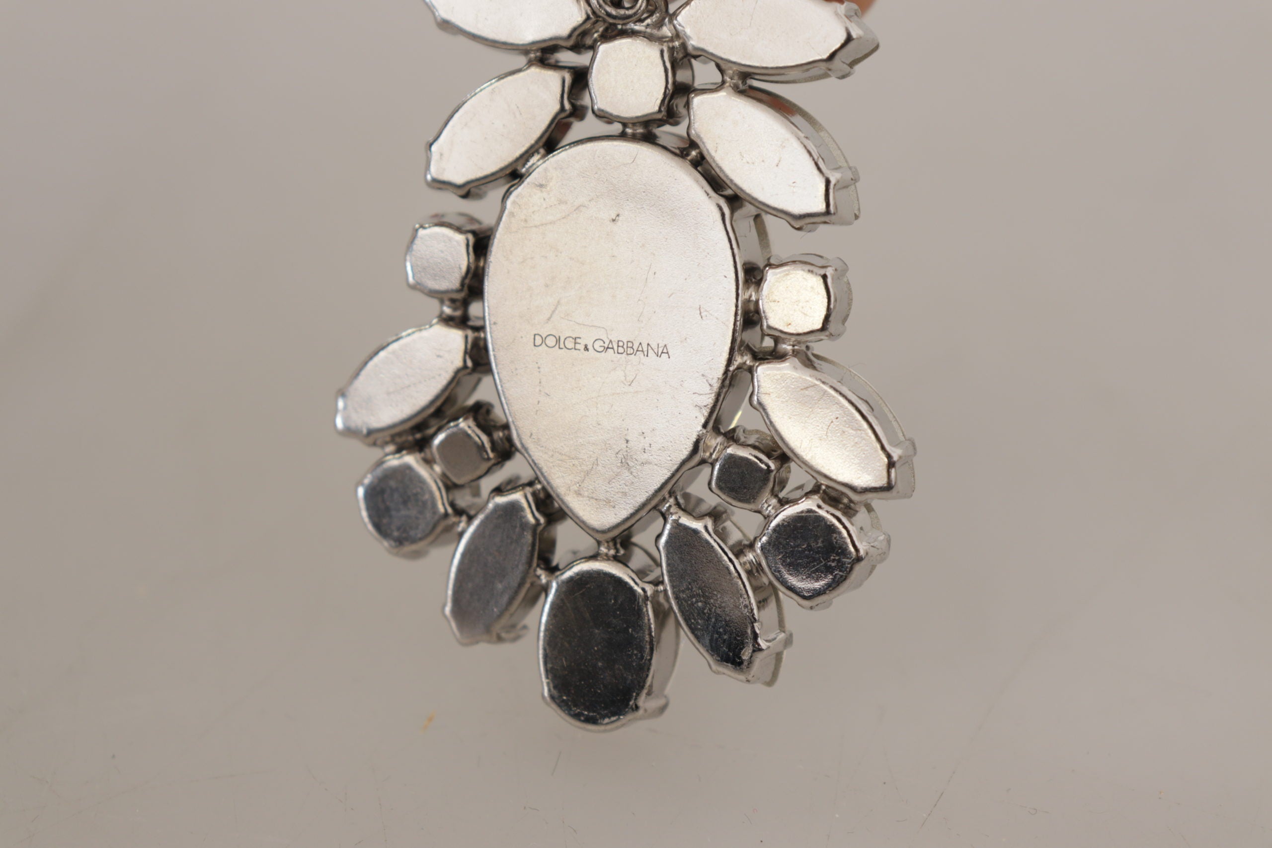 Dolce & Gabbana White Large Baroque Crystal Women Brooch - DEA STILOSA MILANO