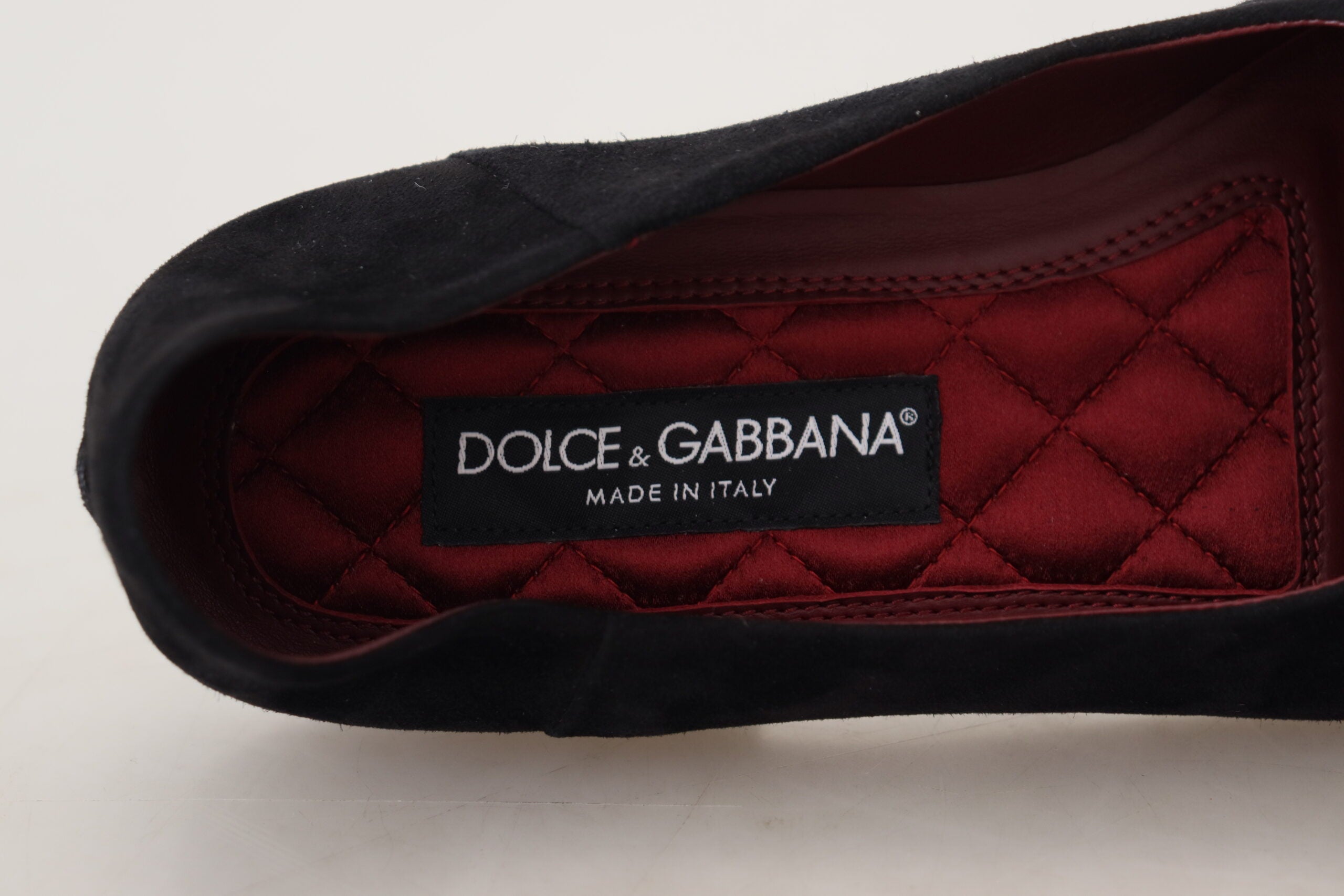 Dolce & Gabbana Black Suede Gold Cross Slip On Loafers Shoes - DEA STILOSA MILANO