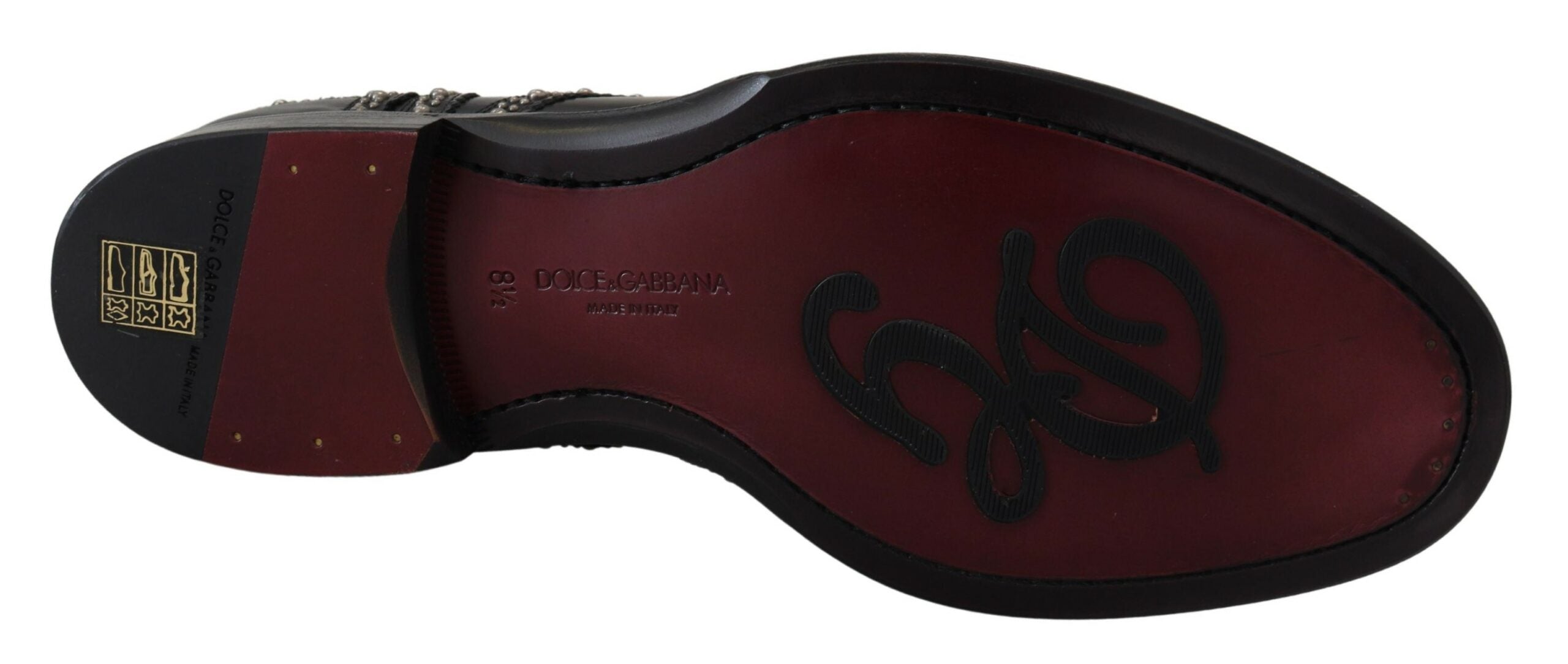 Dolce & Gabbana Black Leather Derby Dress Studded Shoes - DEA STILOSA MILANO
