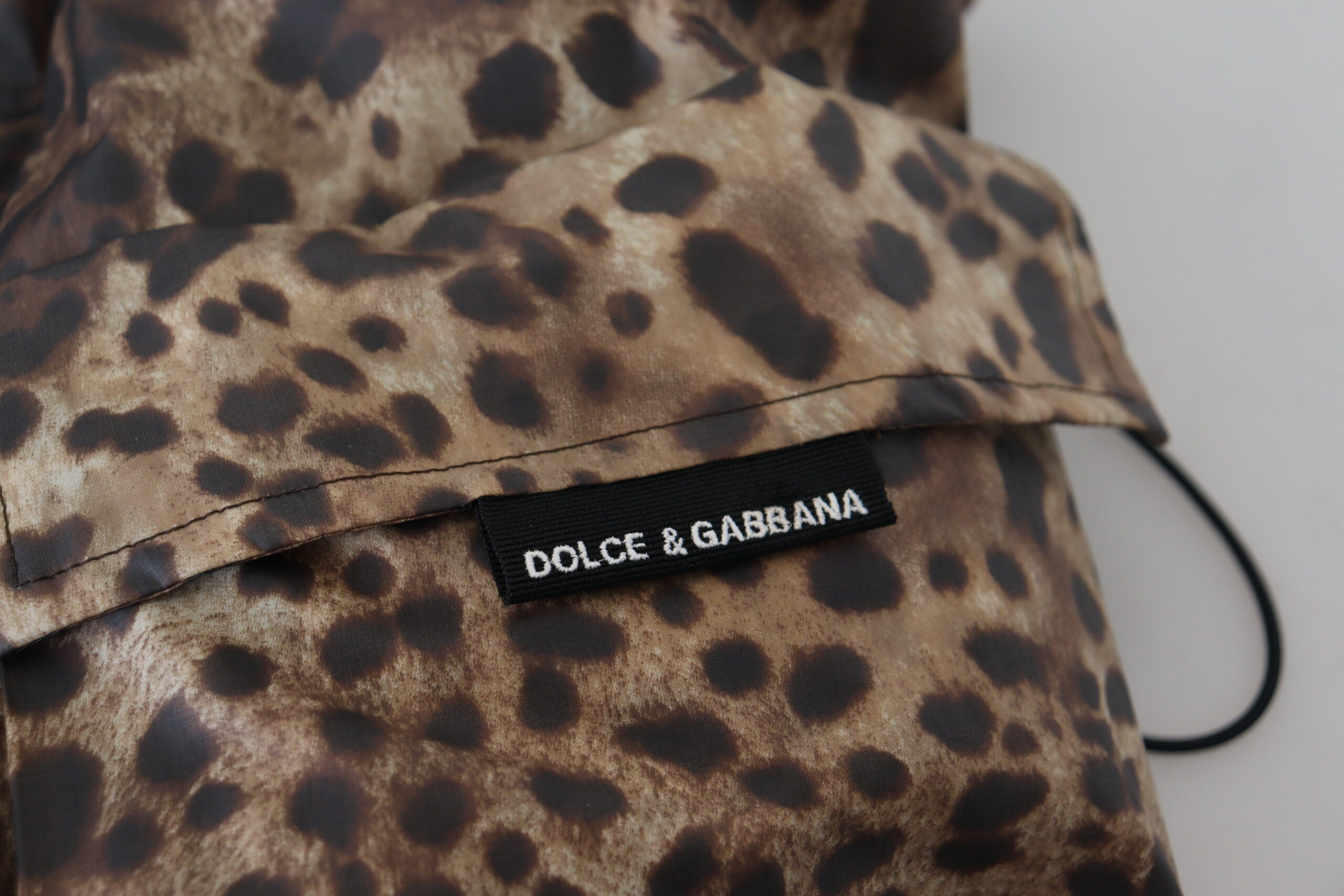 Dolce & Gabbana Brown Leopard Print Men Hooded Jacket - DEA STILOSA MILANO