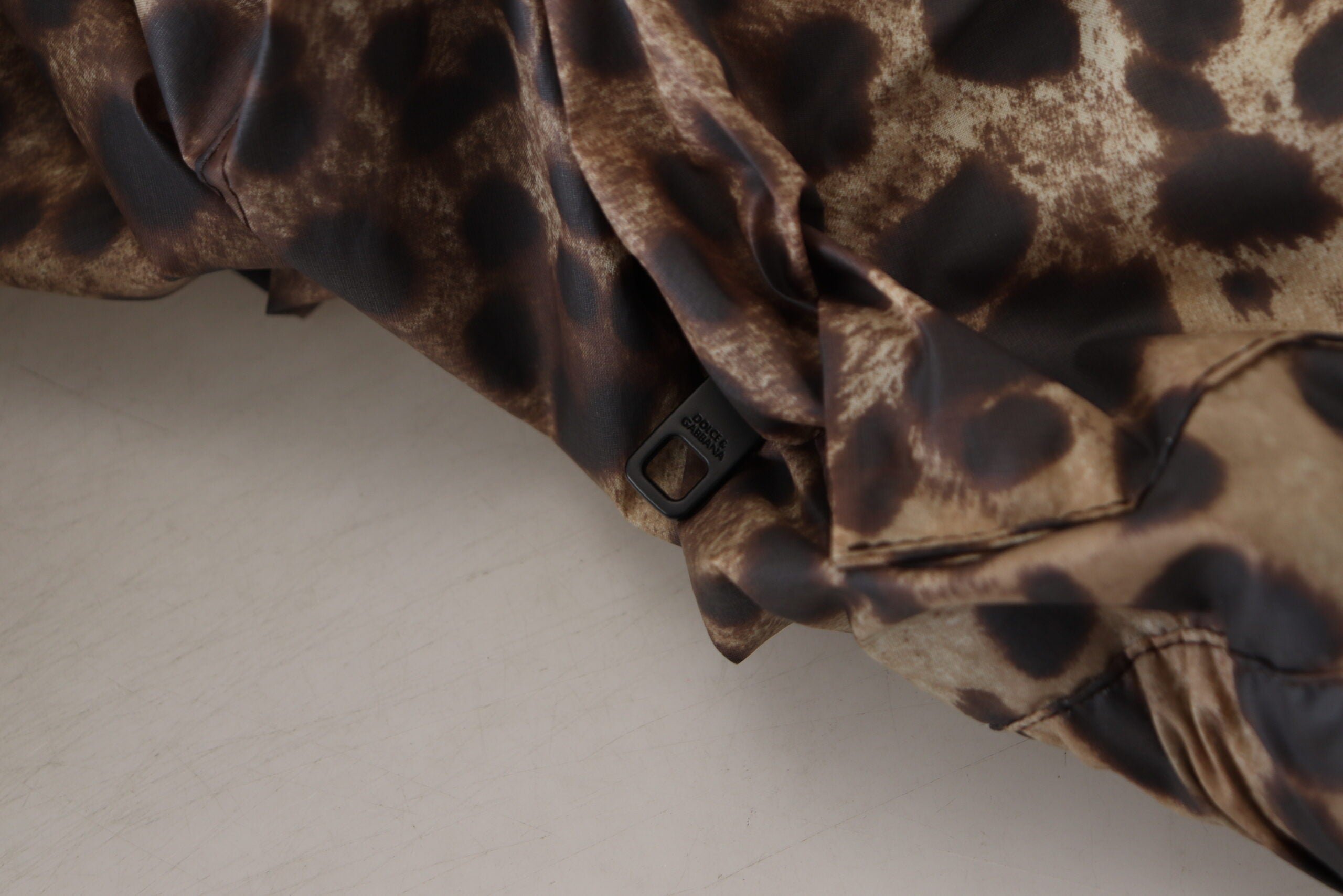 Dolce & Gabbana Brown Leopard Print Men Hooded Jacket - DEA STILOSA MILANO