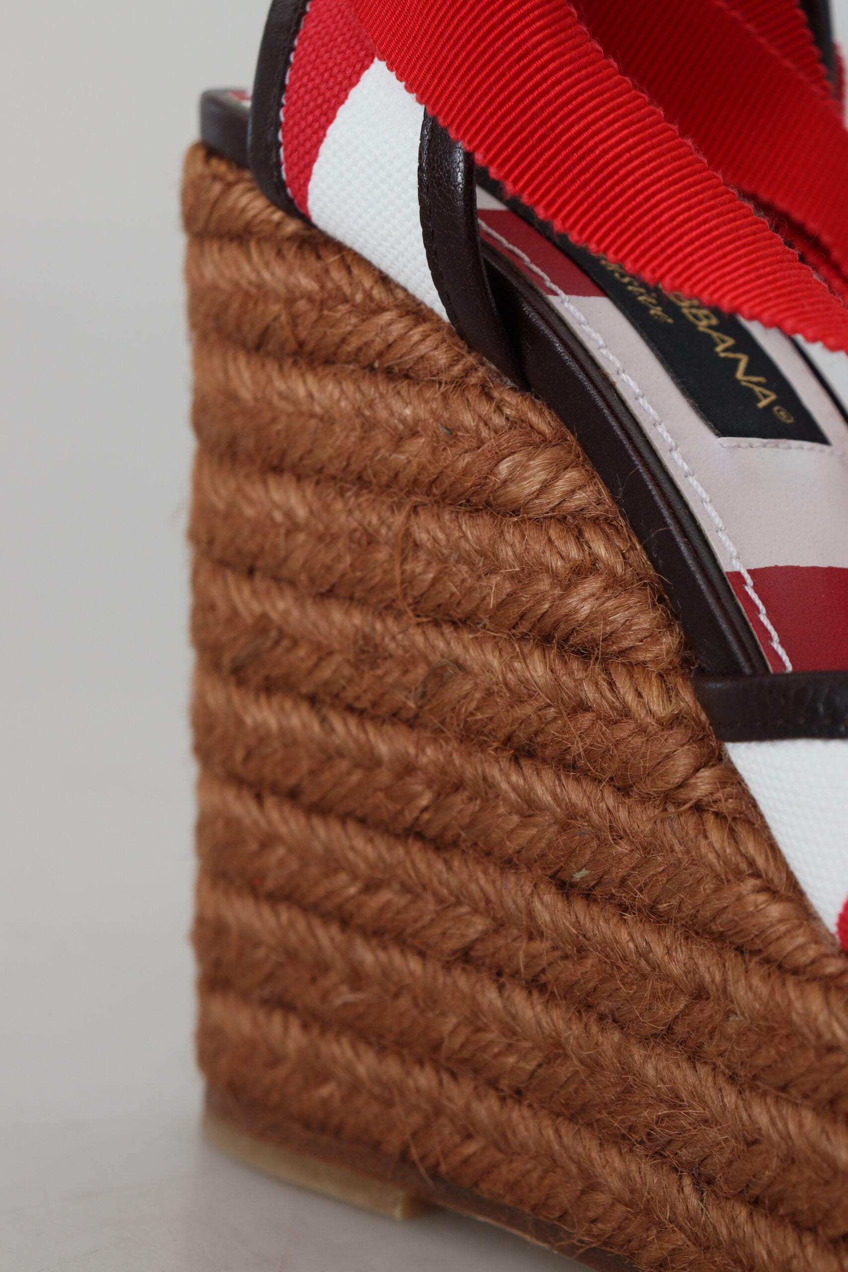 Dolce & Gabbana Multicolor Wedges Lace Up Strap Logo Print Sandals - DEA STILOSA MILANO