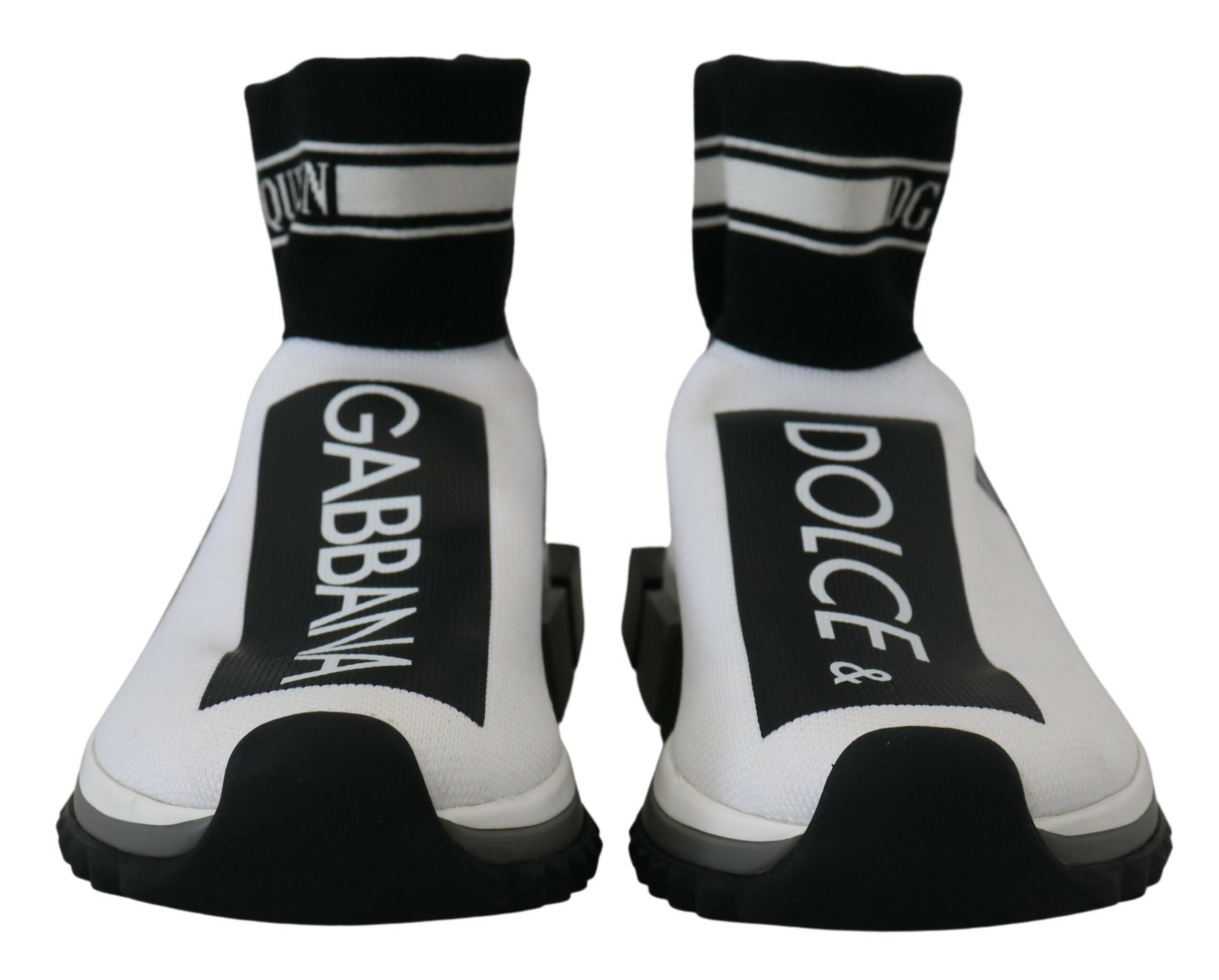 Dolce & Gabbana White Black Sorrento Socks Sneakers Shoes - DEA STILOSA MILANO