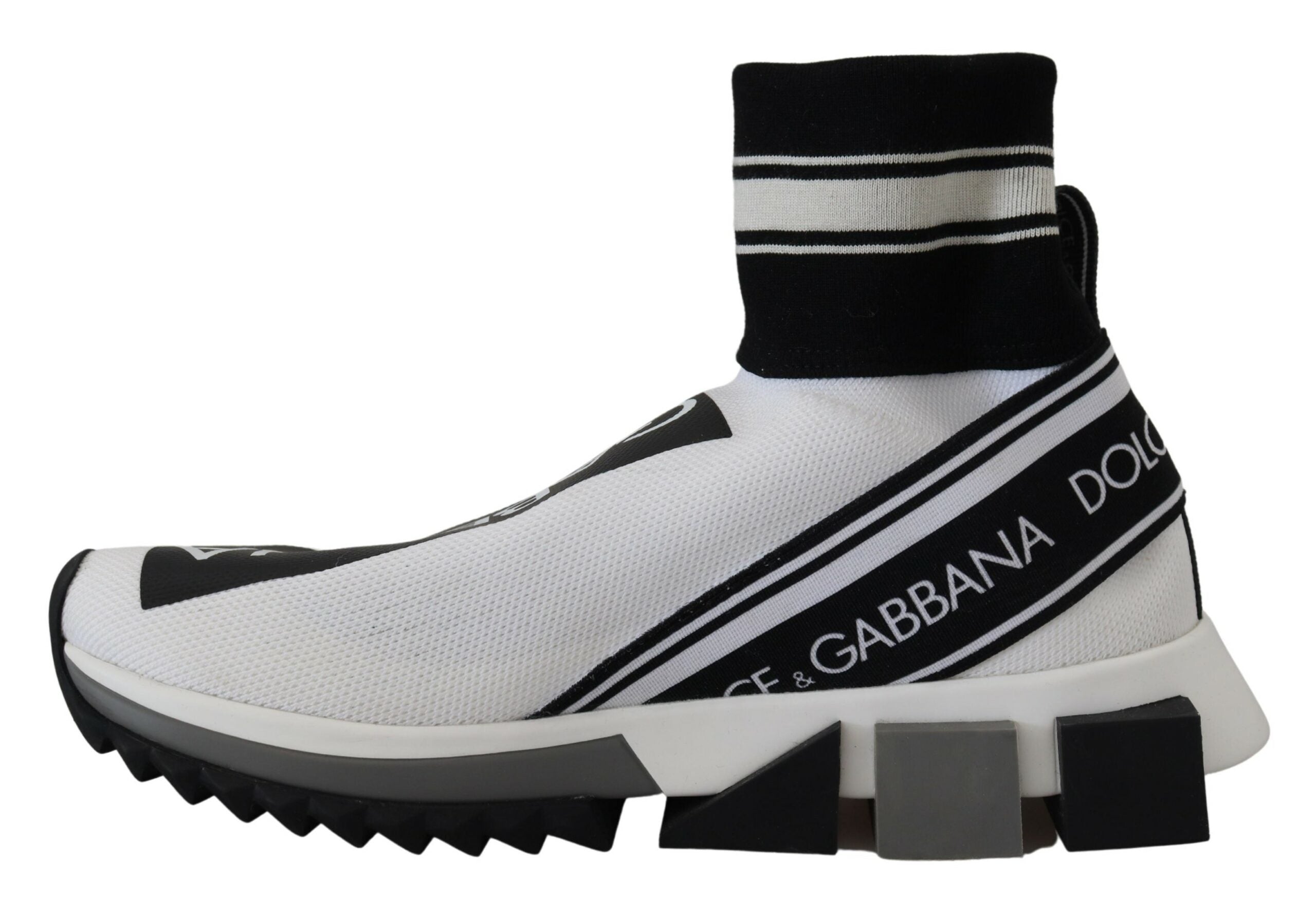 Dolce & Gabbana White Black Sorrento Socks Sneakers Shoes - DEA STILOSA MILANO